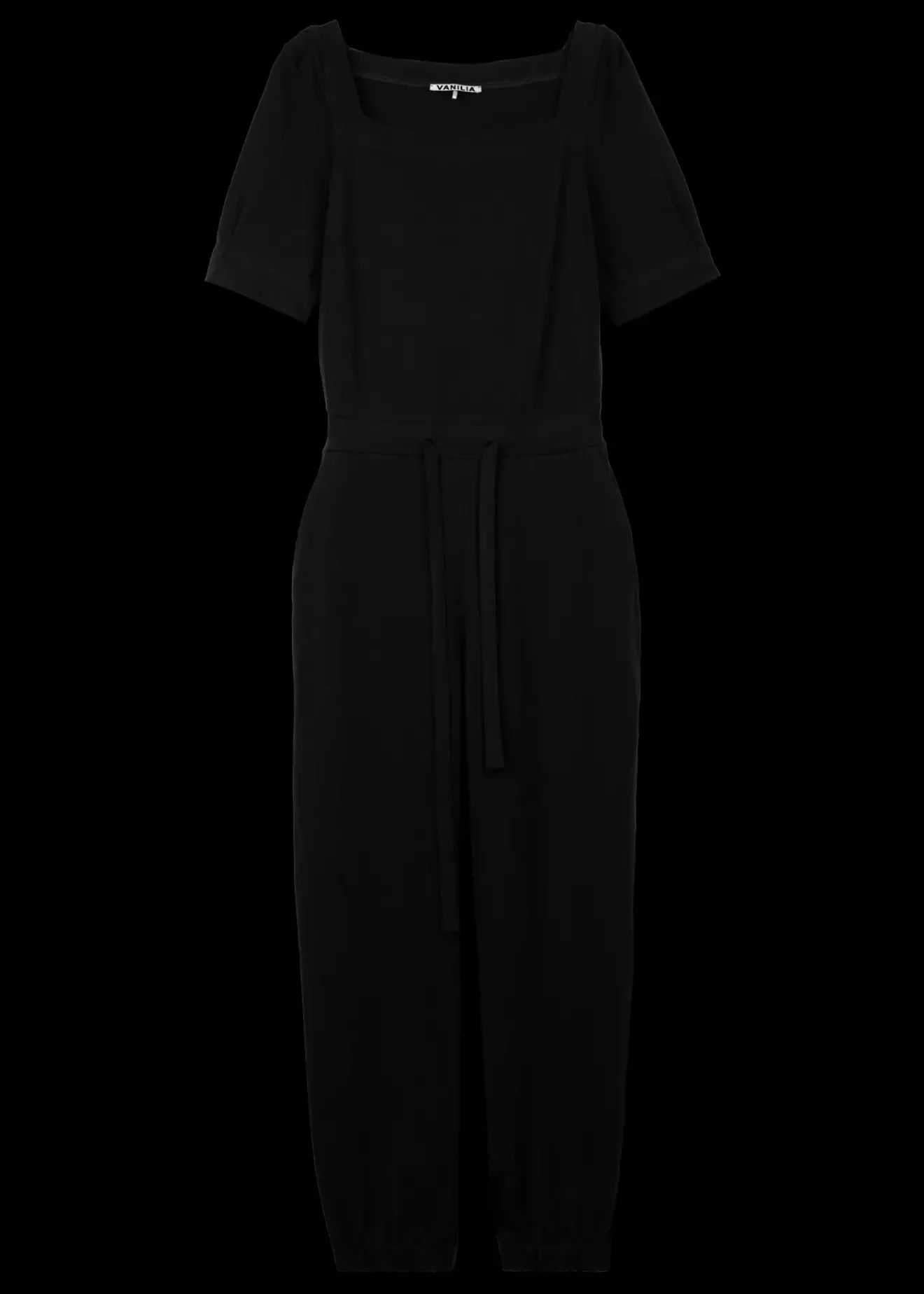Vanilia Katoenen Jumpsuit Met Vierkante Hals Zwart Clearance
