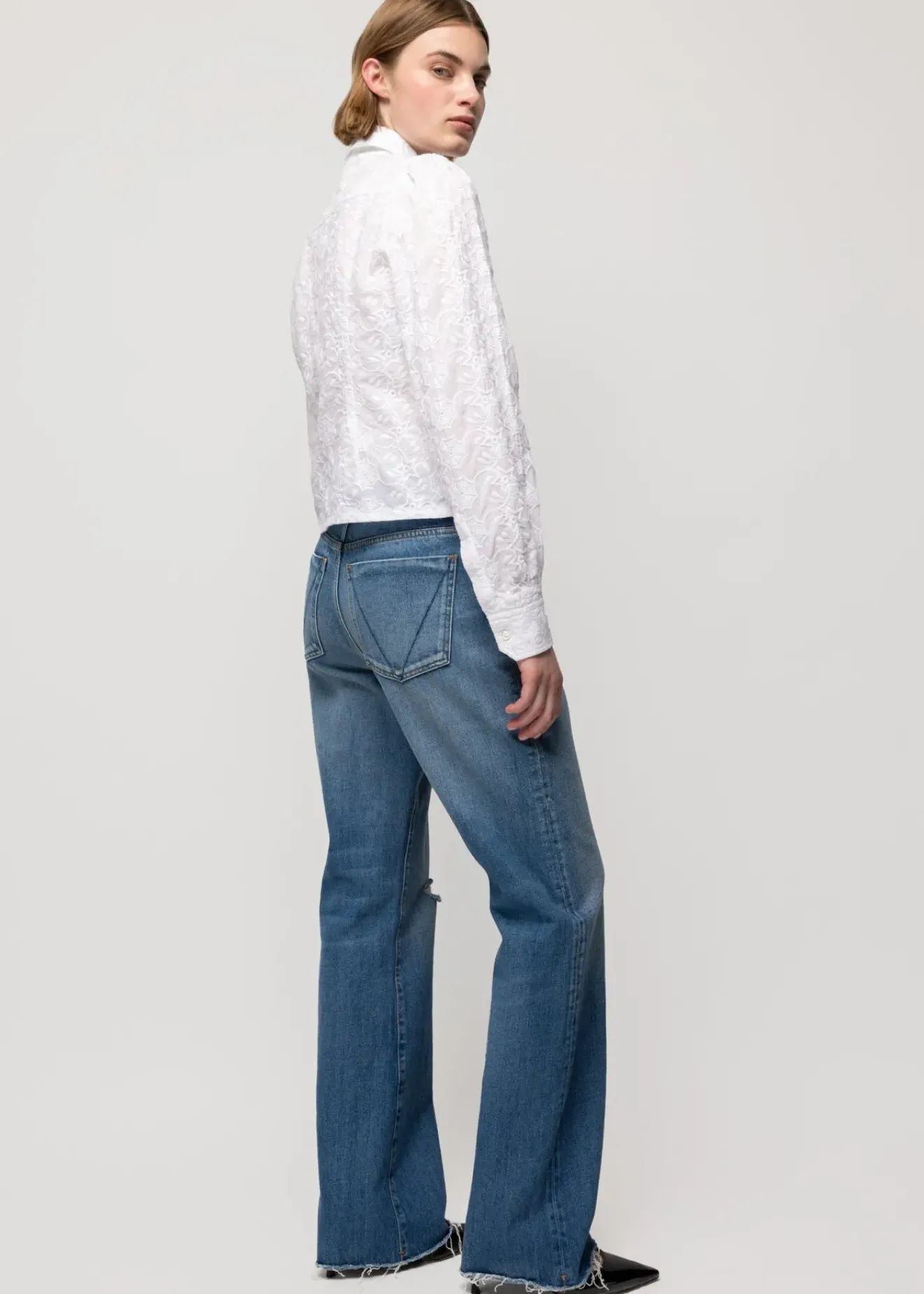 Vanilia Katoenen Ripple Blouse Wit Outlet