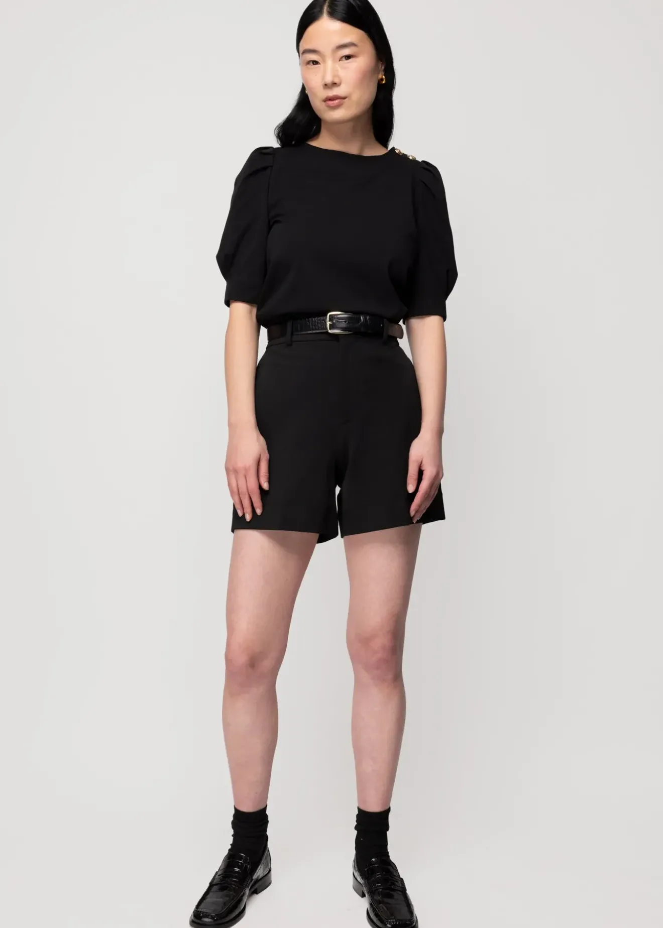 Vanilia Katoenen Top Met Pofmouw Zwart New