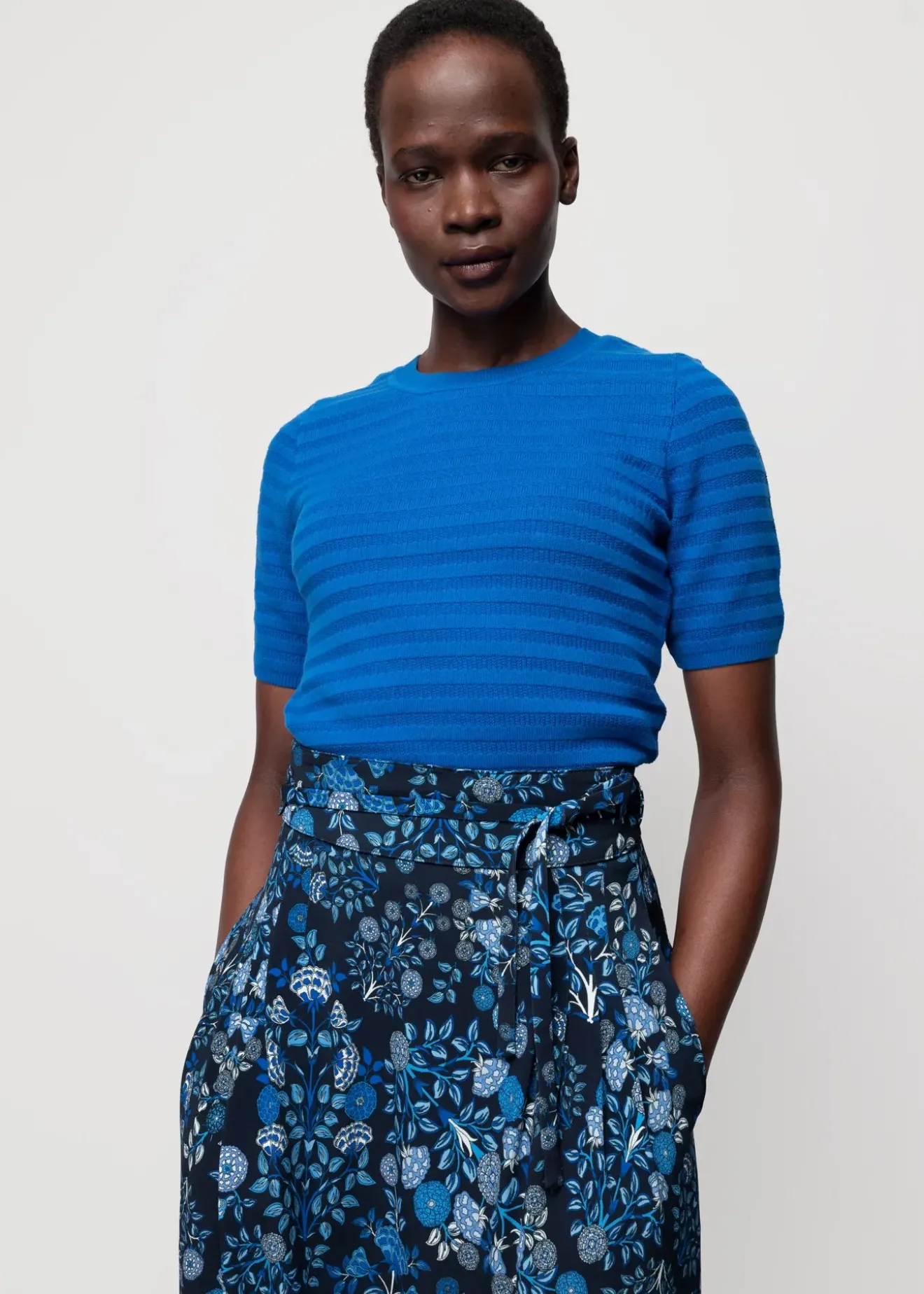 Vanilia Katoen Gebreide Top Deep Indigo Fashion