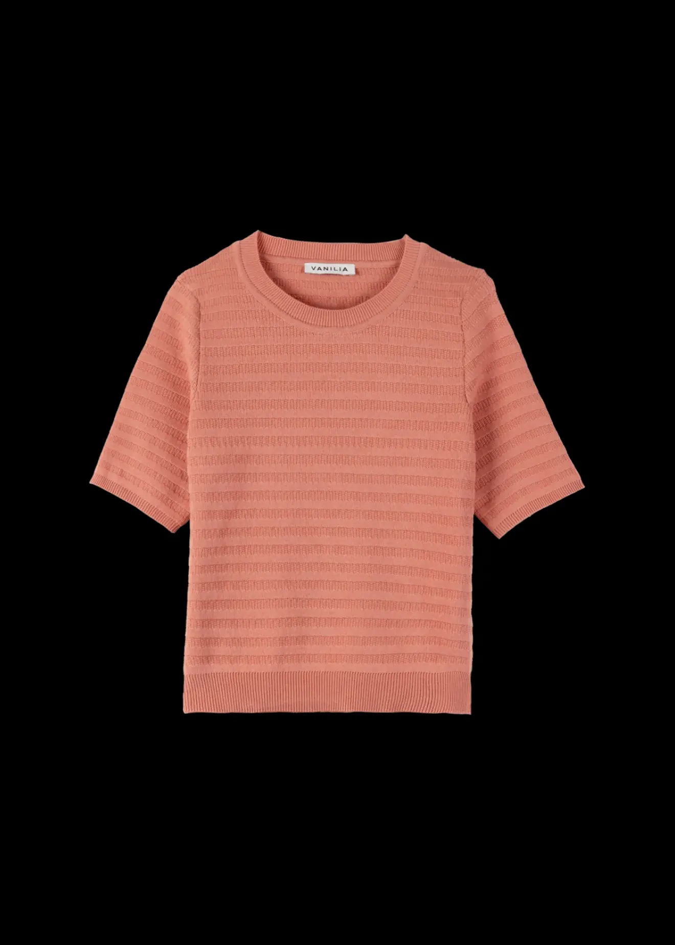 Vanilia Katoen Gebreide Top Dusty Coral Outlet