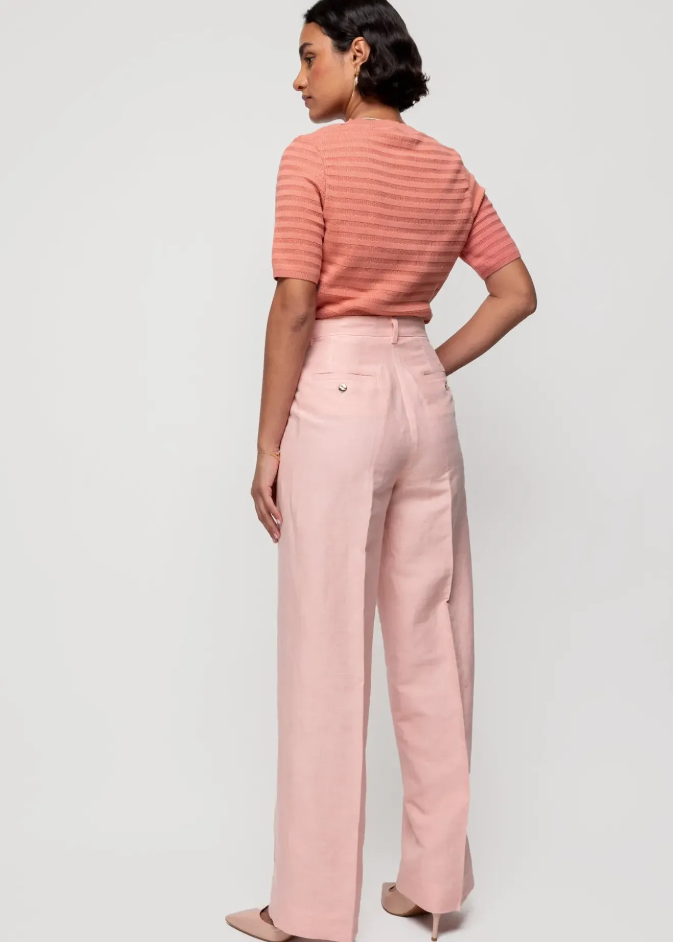 Vanilia Katoen Gebreide Top Dusty Coral Outlet