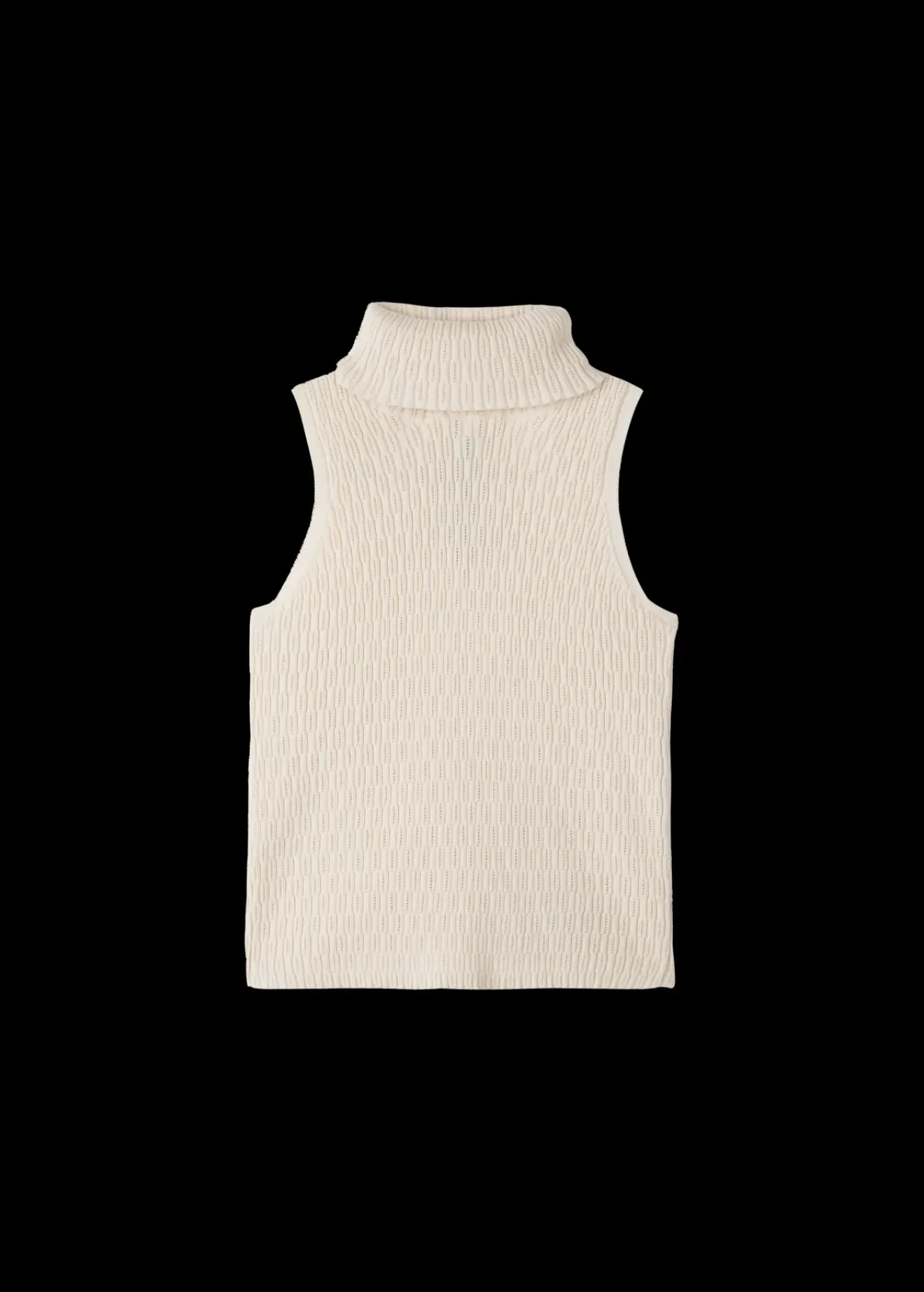 Vanilia Katoen Gebreide Top Met Col Warm Ecru Hot