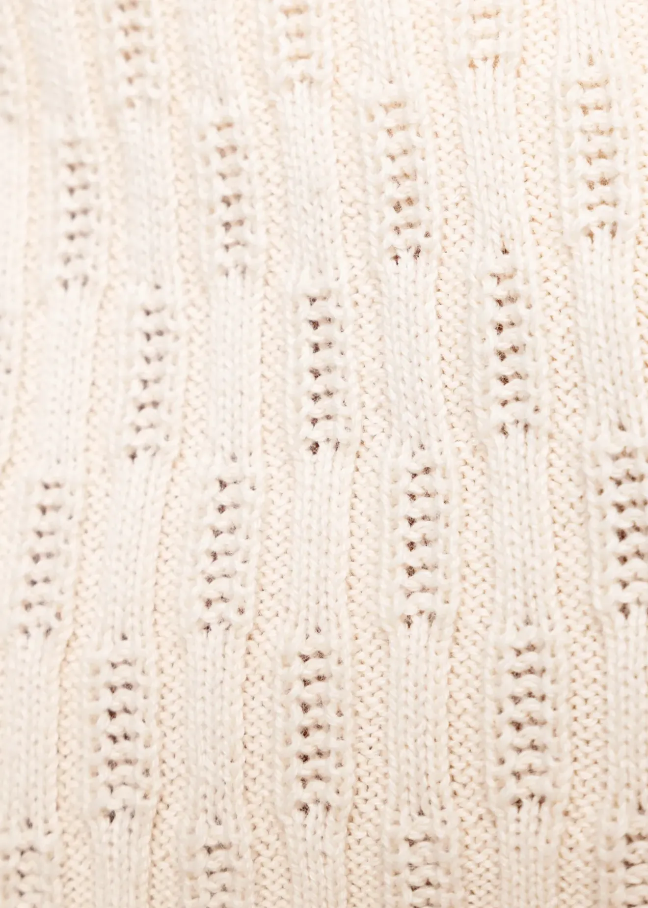 Vanilia Katoen Gebreide Top Met Col Warm Ecru Hot