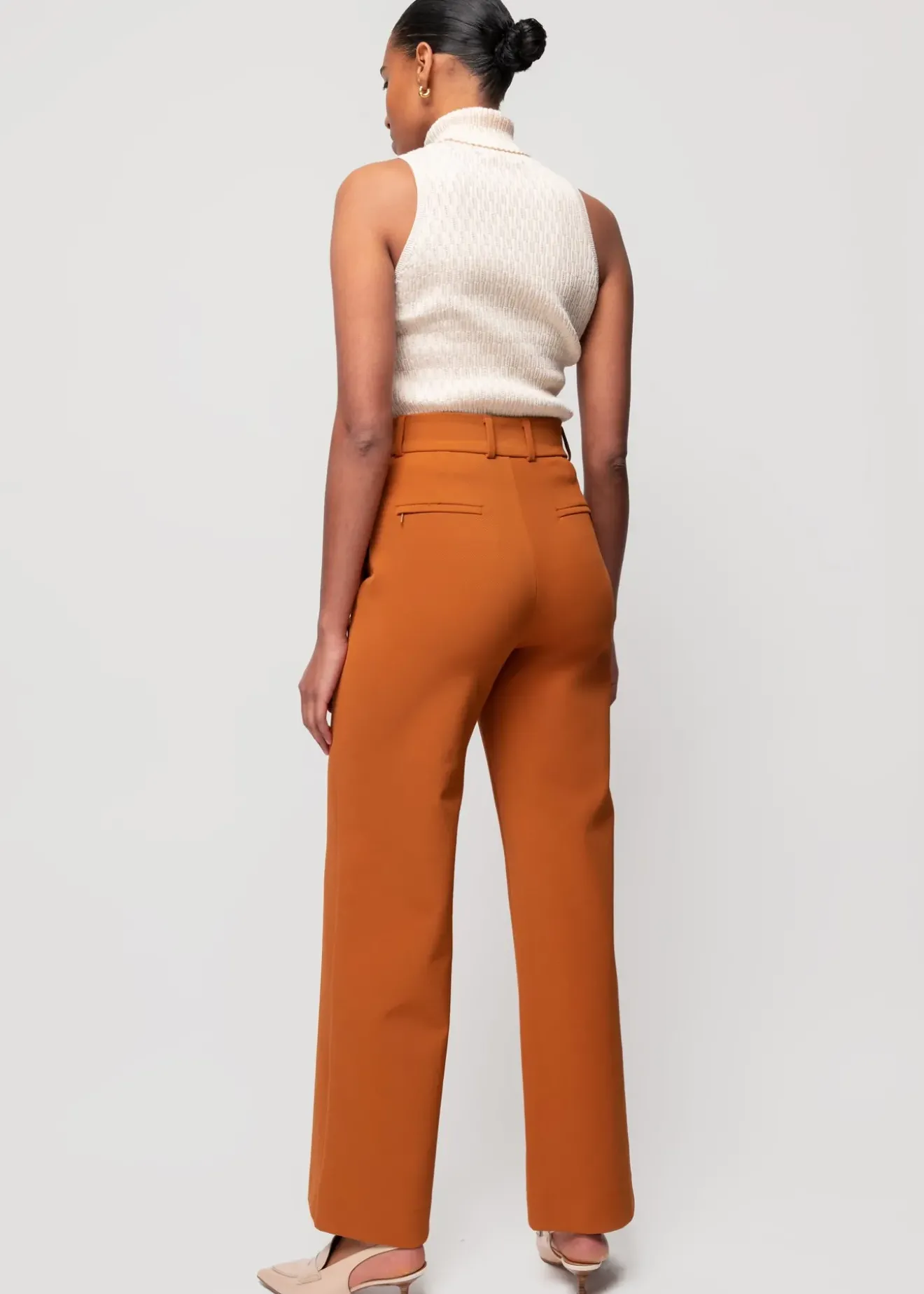 Vanilia Katoen Gebreide Top Met Col Warm Ecru Hot