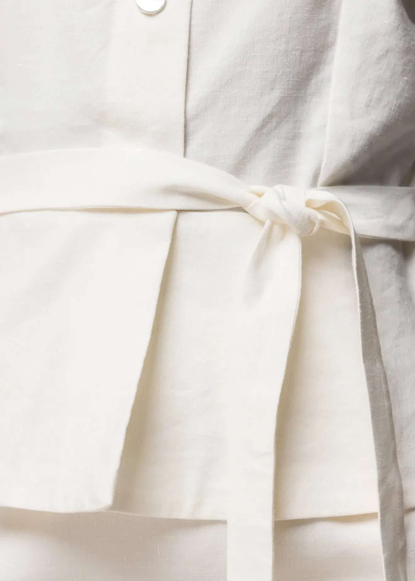 Vanilia Linnen Blouse Met Korte Mouw Ecru Outlet