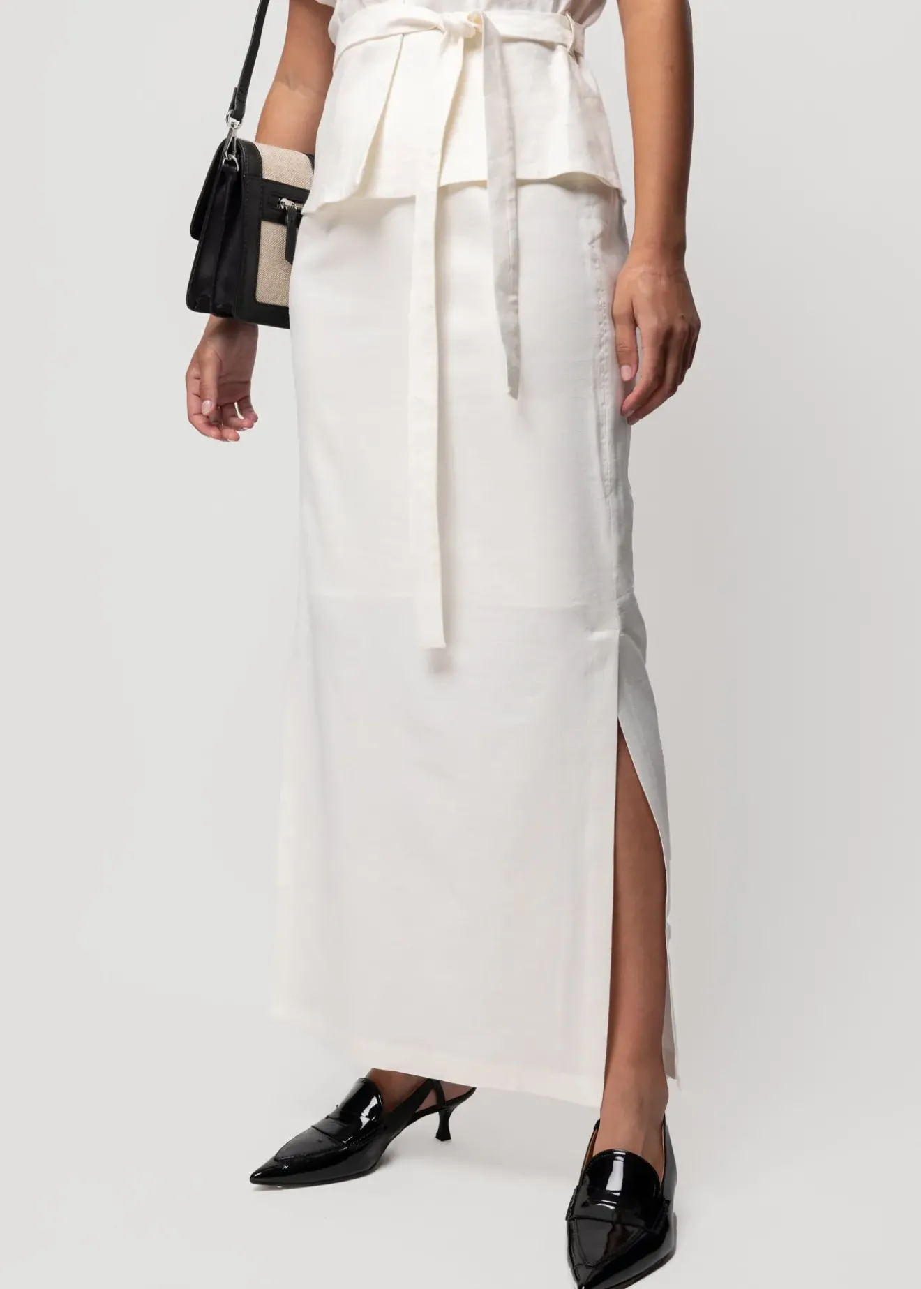 Vanilia Linnen Maxi Rok Ecru Online