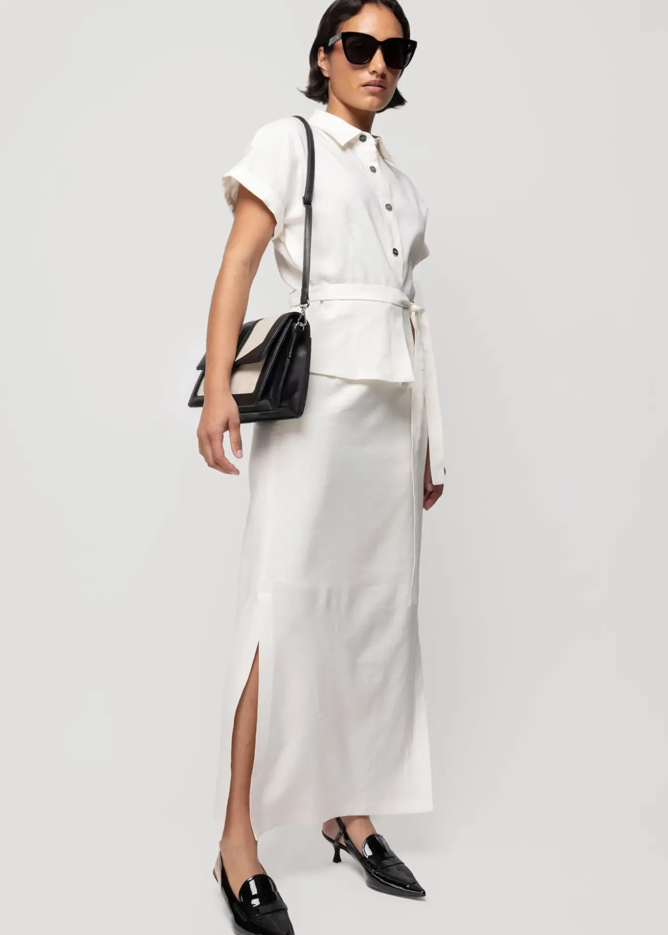 Vanilia Linnen Maxi Rok Ecru Online