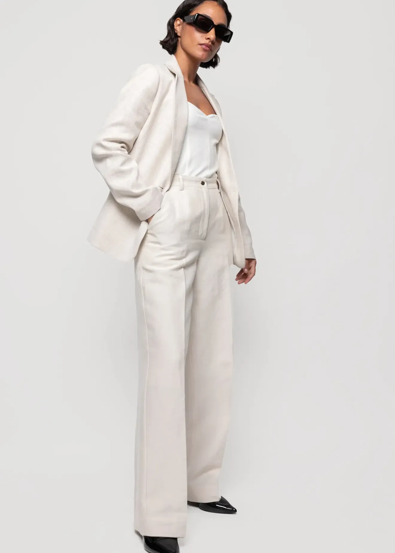 Vanilia Linnen Pantalon Natural Linnen Clearance