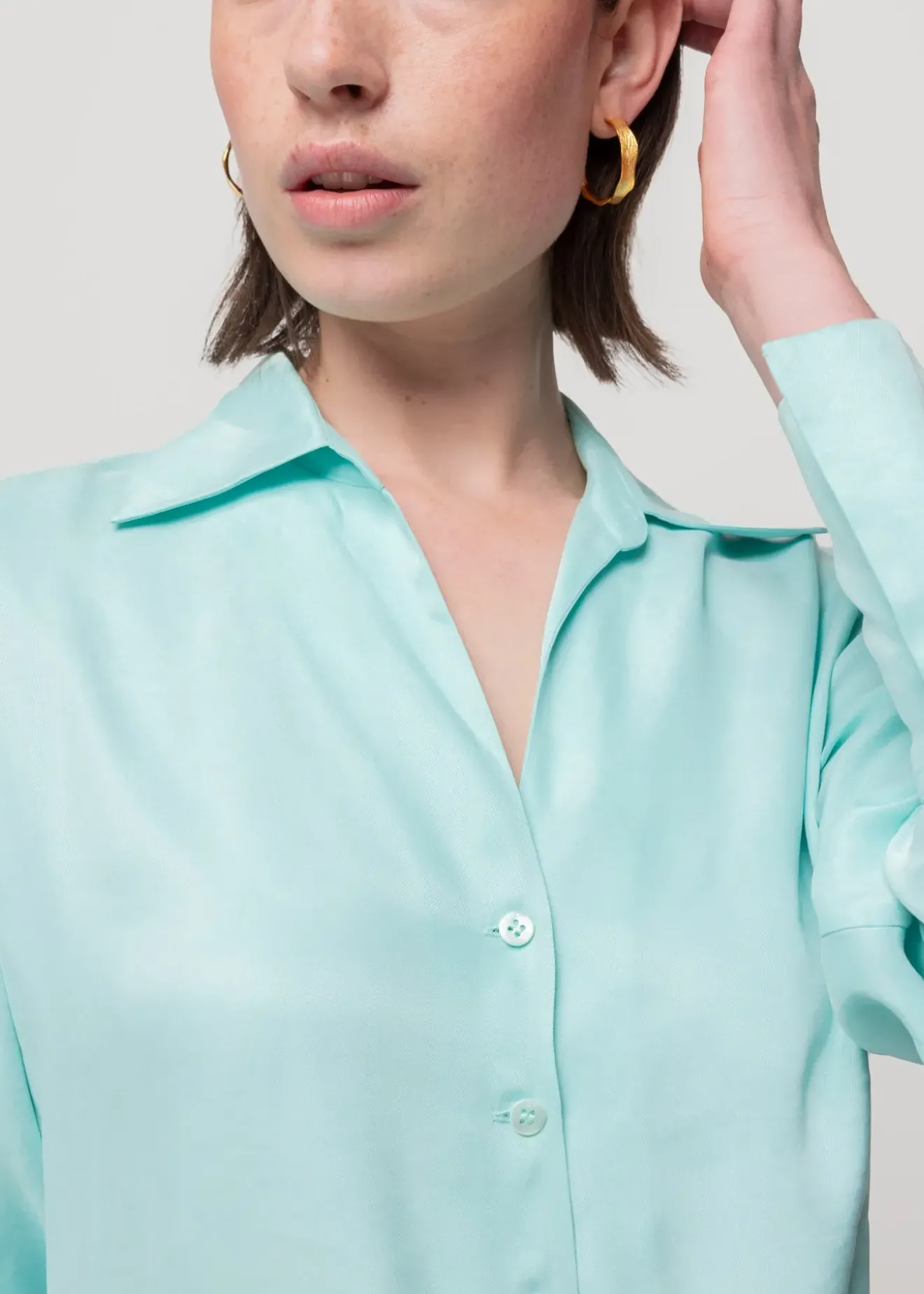 Vanilia Lyocell Blouse Aquamarine Sale