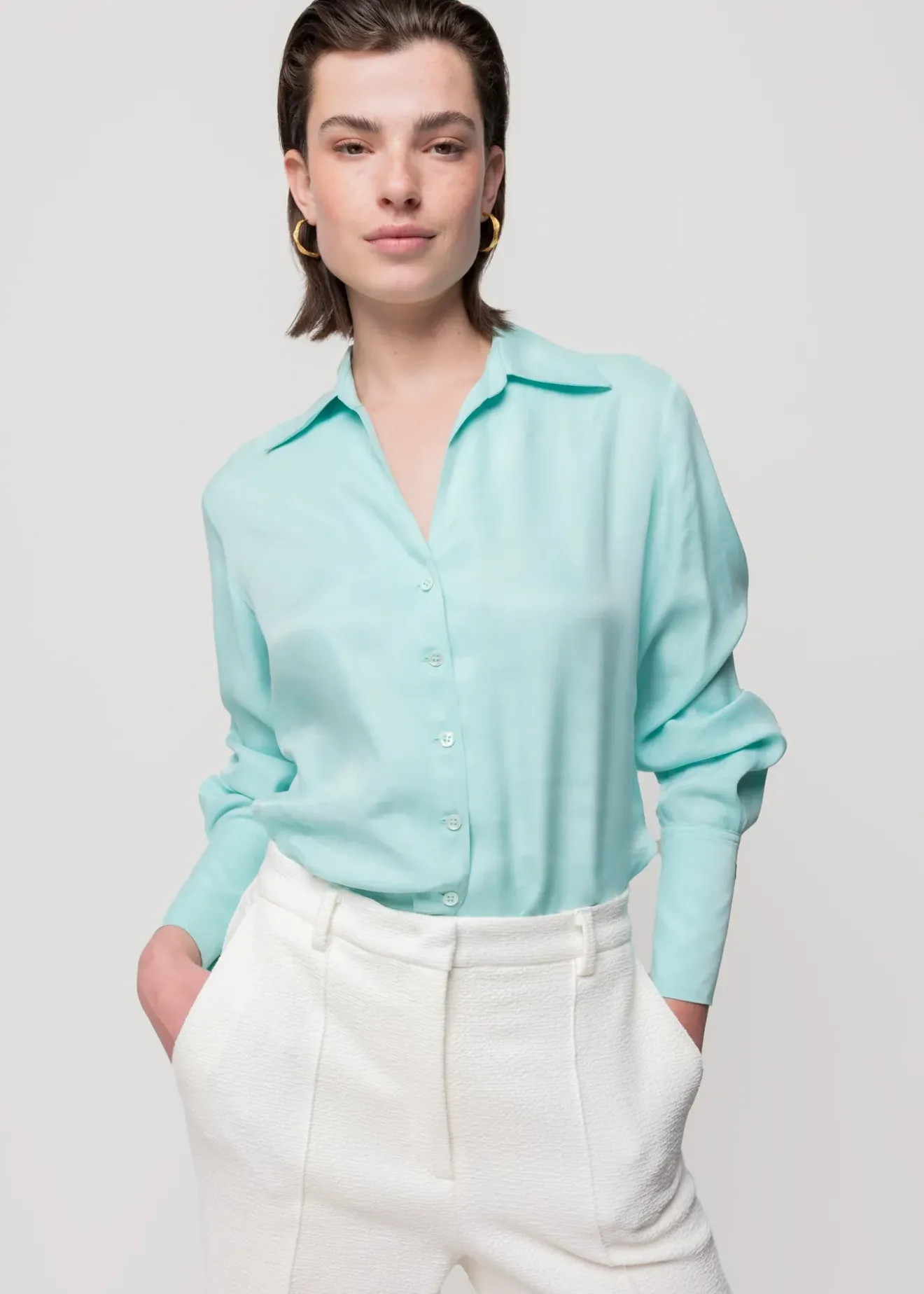 Vanilia Lyocell Blouse Aquamarine Sale
