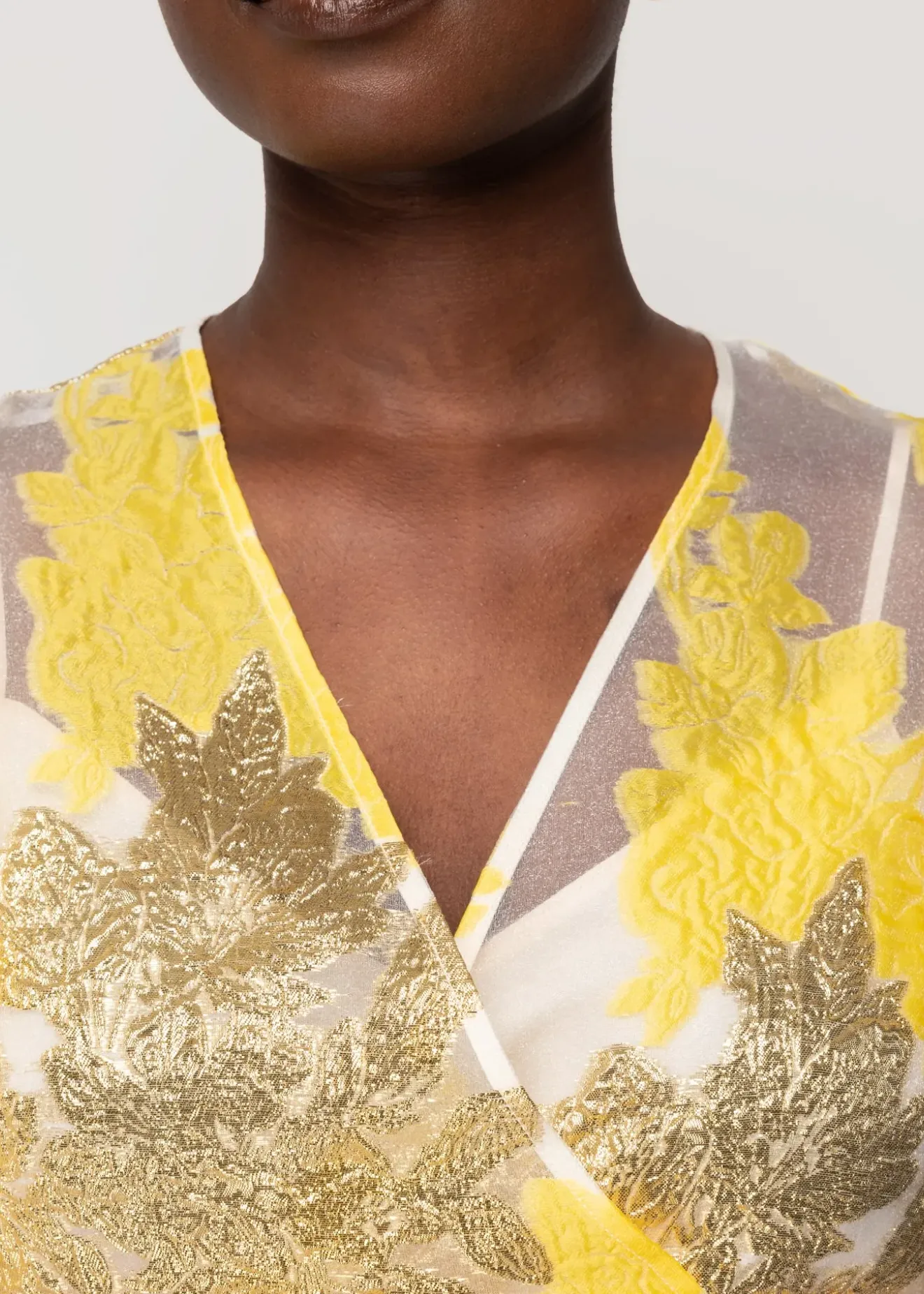Vanilia Organza Wrap Top Gold / Yellow / Ecru Hot