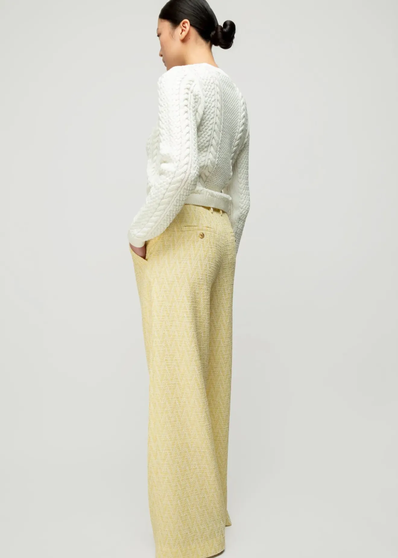 Vanilia Pantalon Met Zigzag Structuur French Vanilla Clearance
