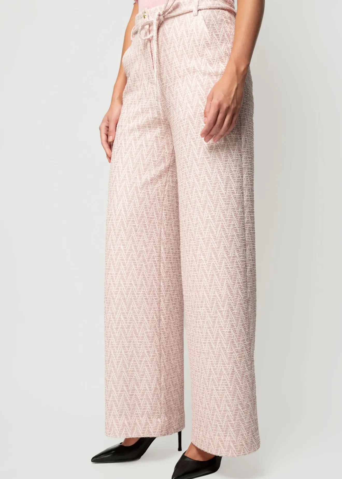 Vanilia Pantalon Met Zigzag Structuur Coral Blush Clearance