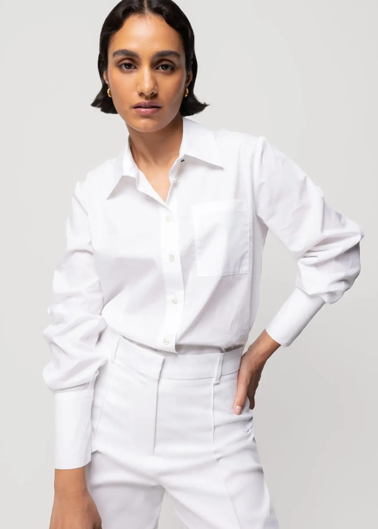 Vanilia Poplin Katoenen Blouse Wit Discount