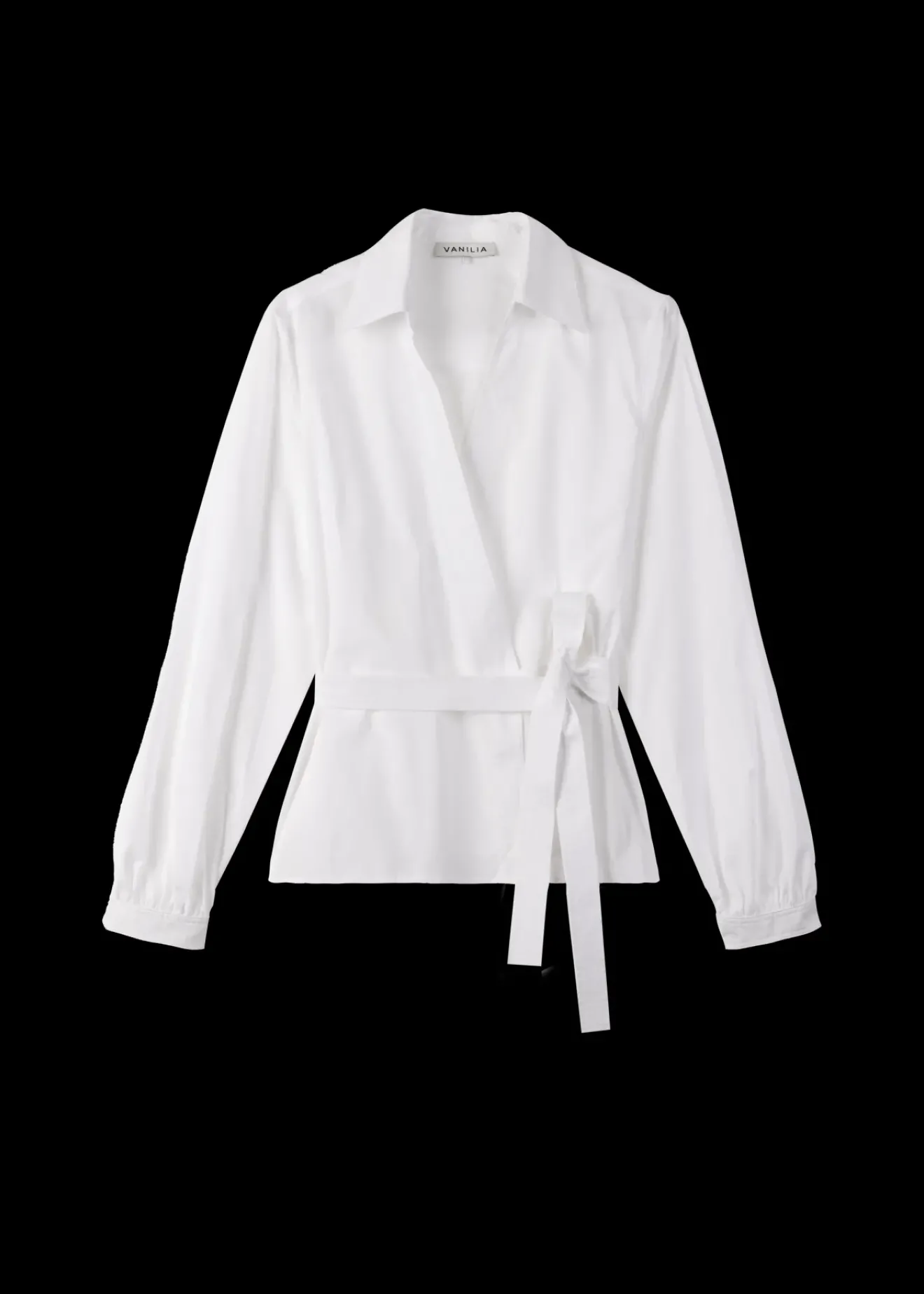 Vanilia Poplin Wrap Blouse Wit Fashion