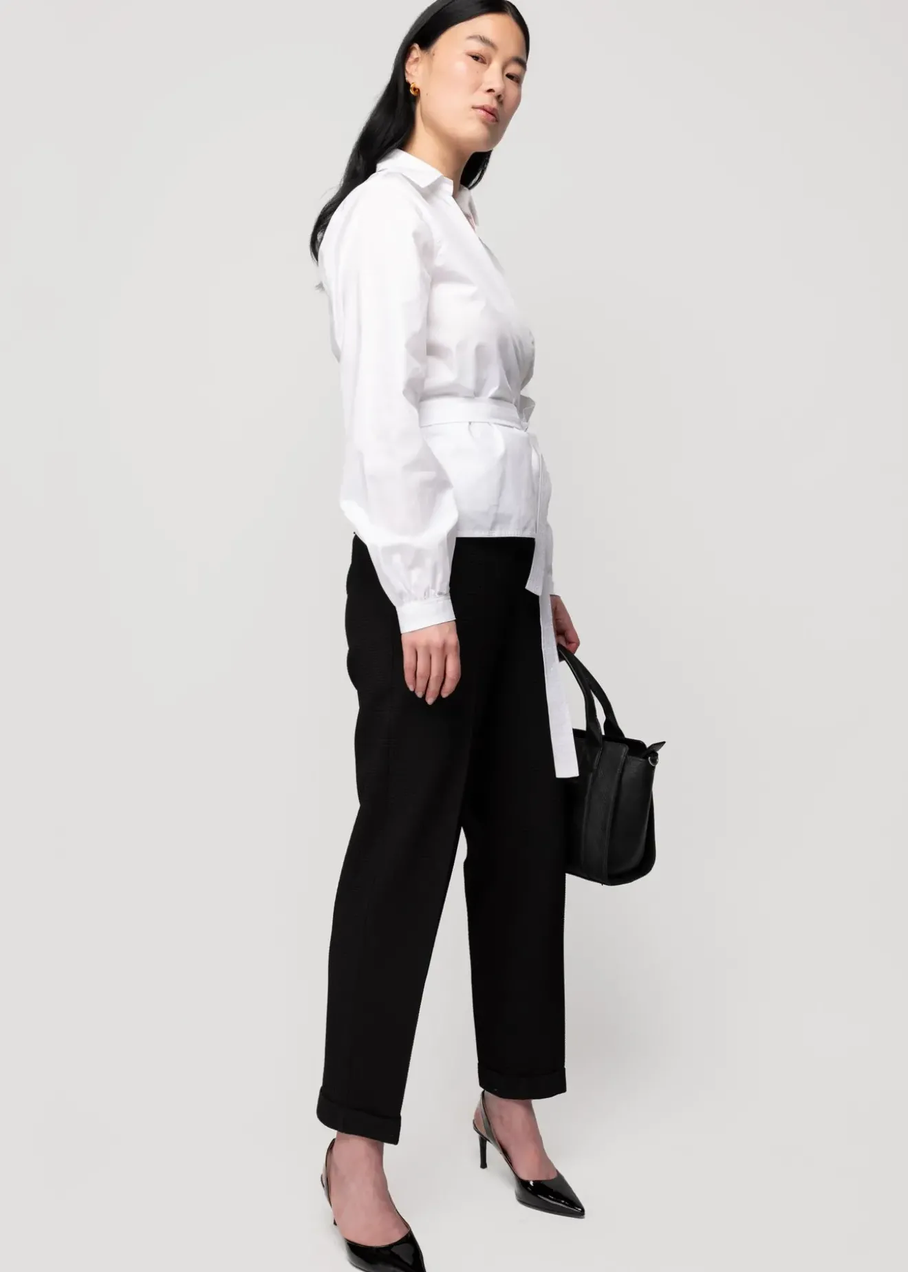 Vanilia Poplin Wrap Blouse Wit Fashion
