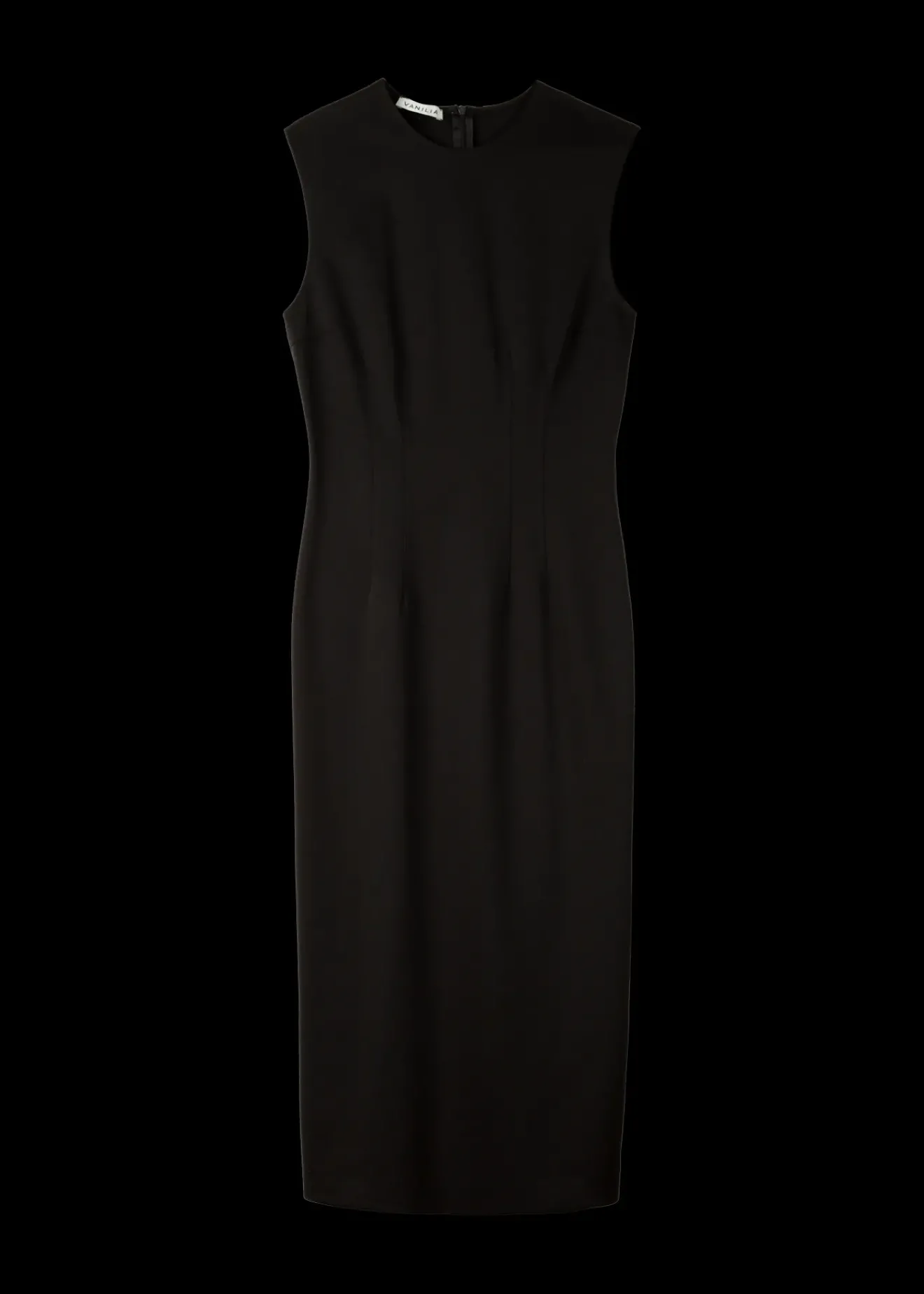 Vanilia Punto Midi Jurk Zwart Clearance