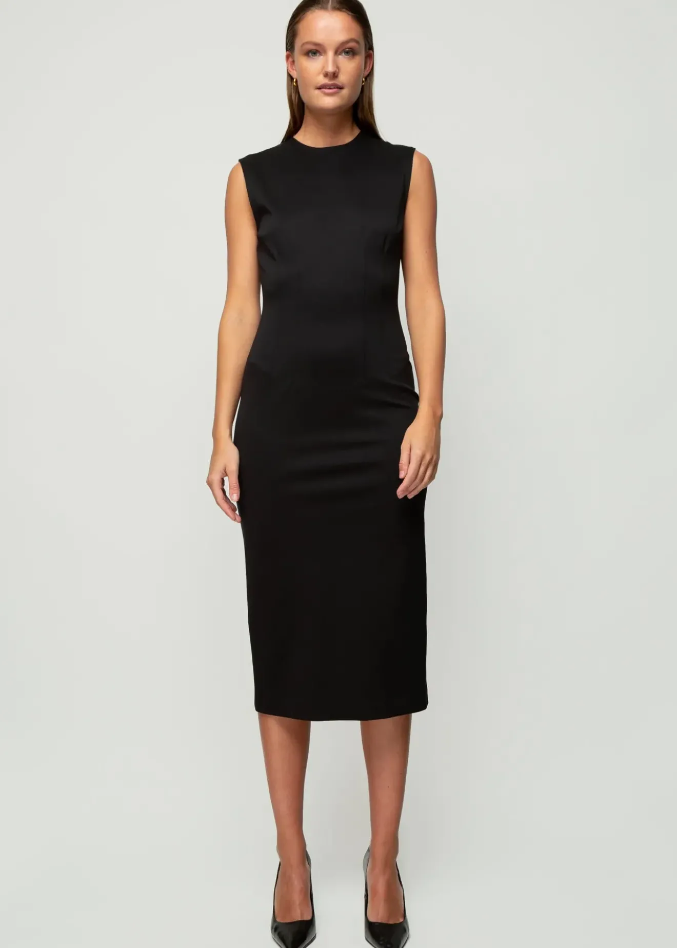 Vanilia Punto Midi Jurk Zwart Clearance