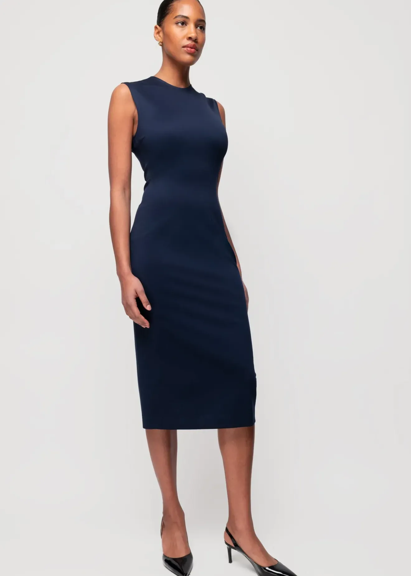 Vanilia Punto Midi Jurk Classic Navy Hot