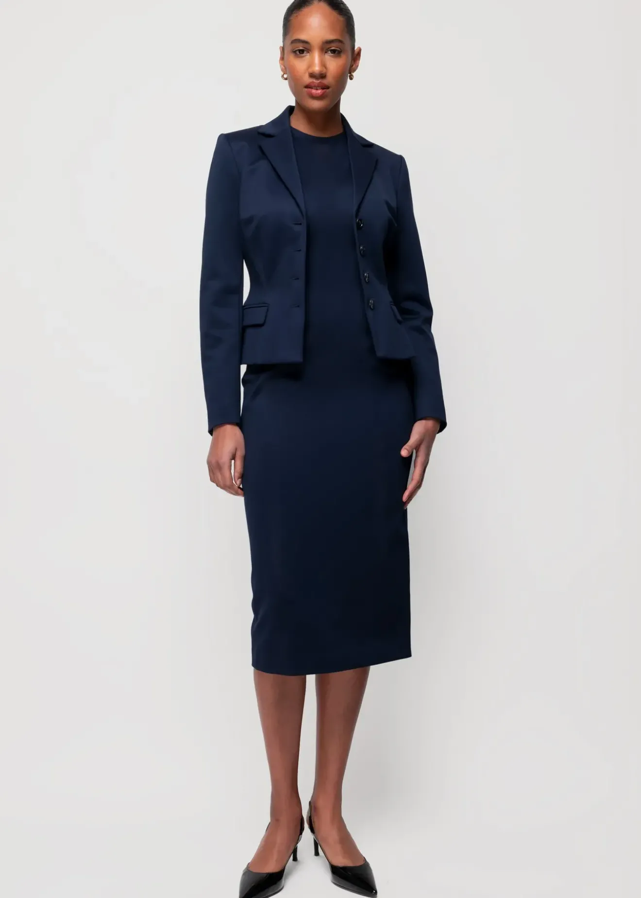 Vanilia Punto Midi Jurk Classic Navy Hot