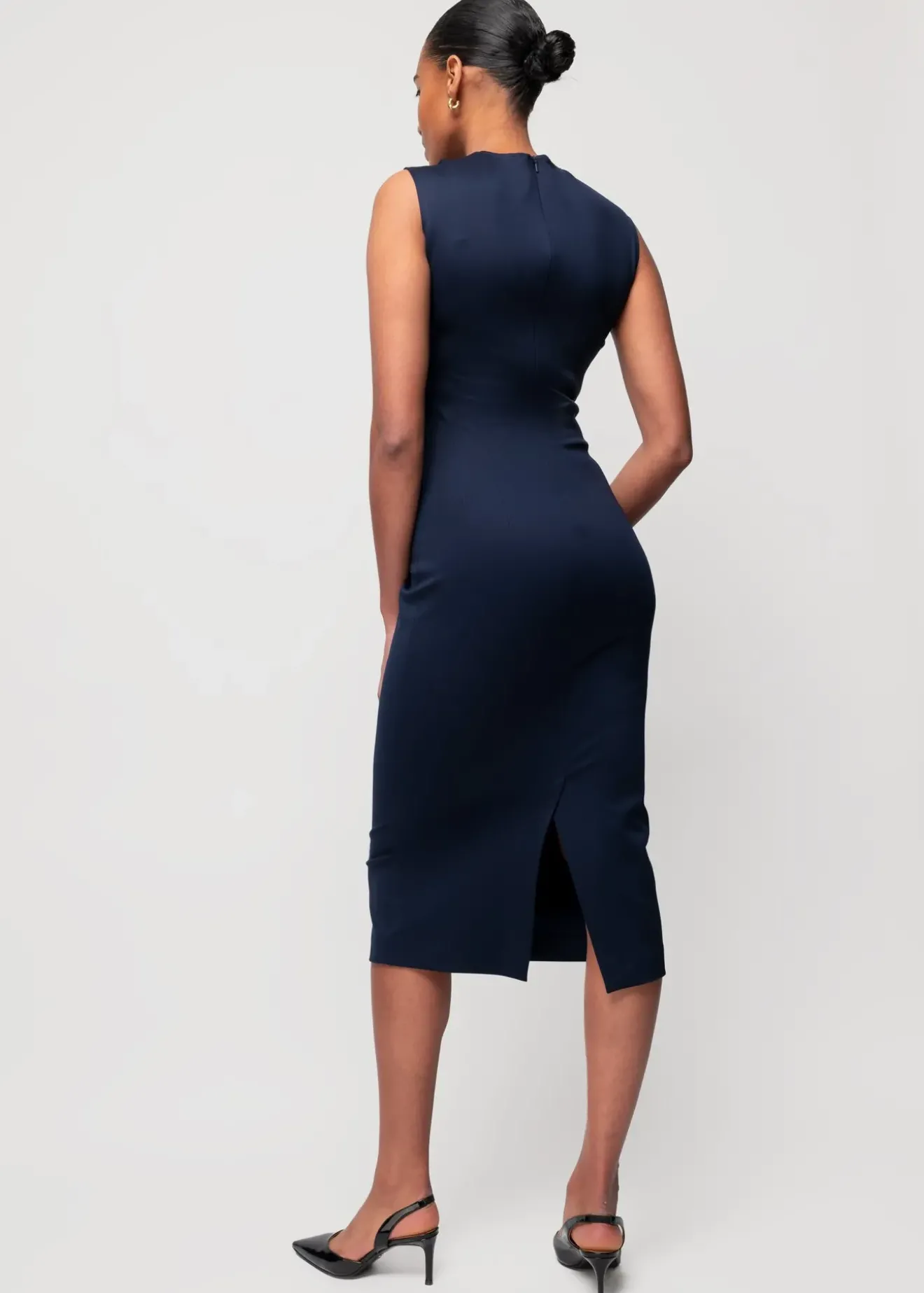 Vanilia Punto Midi Jurk Classic Navy Hot