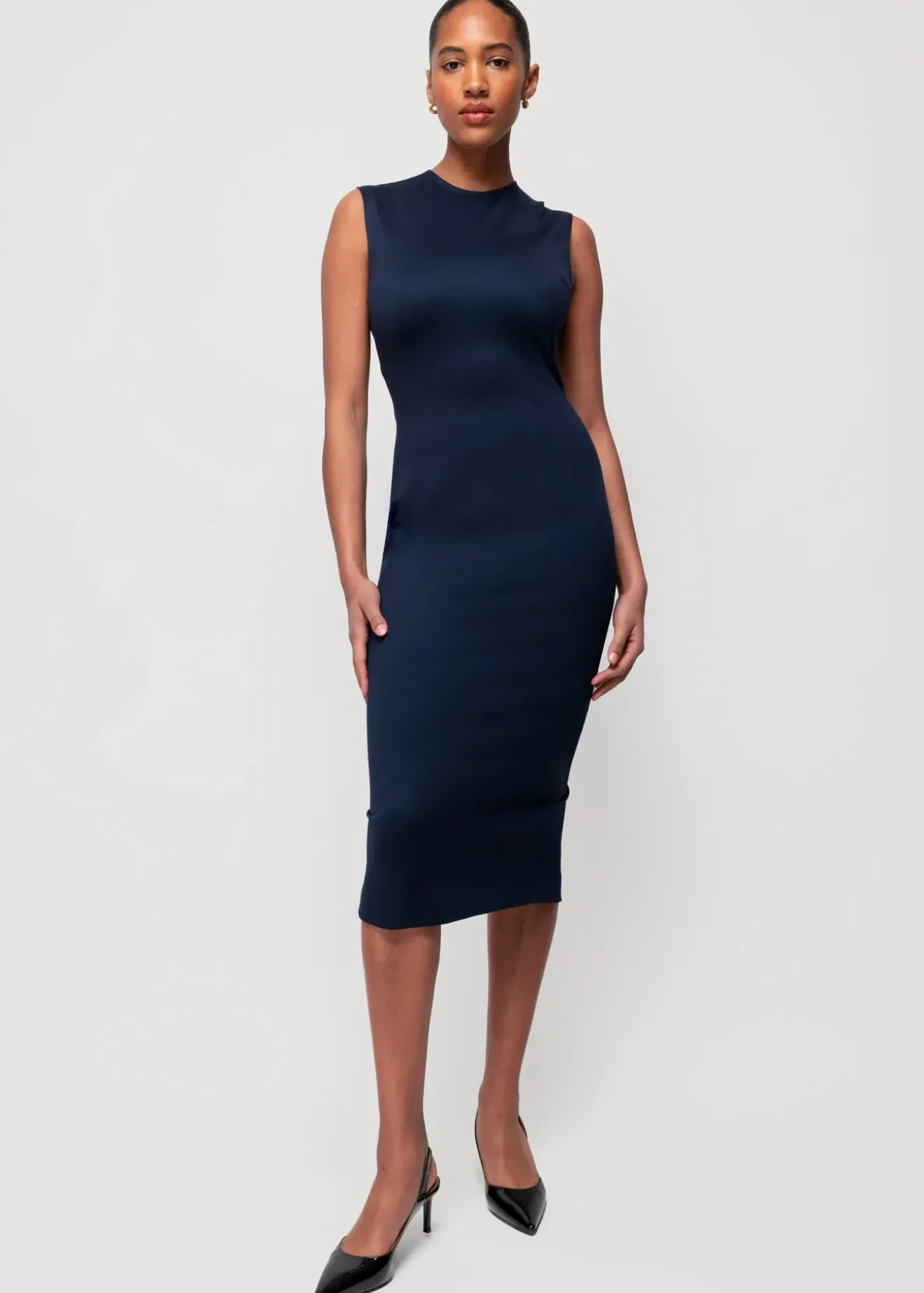 Vanilia Punto Midi Jurk Classic Navy Hot