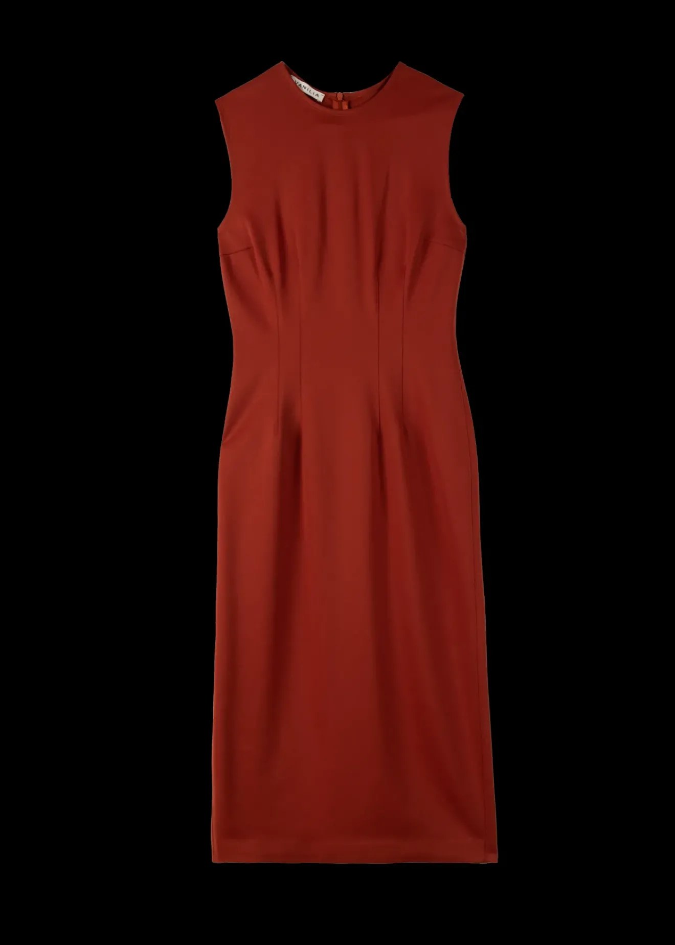Vanilia Punto Midi Jurk Henna Hot