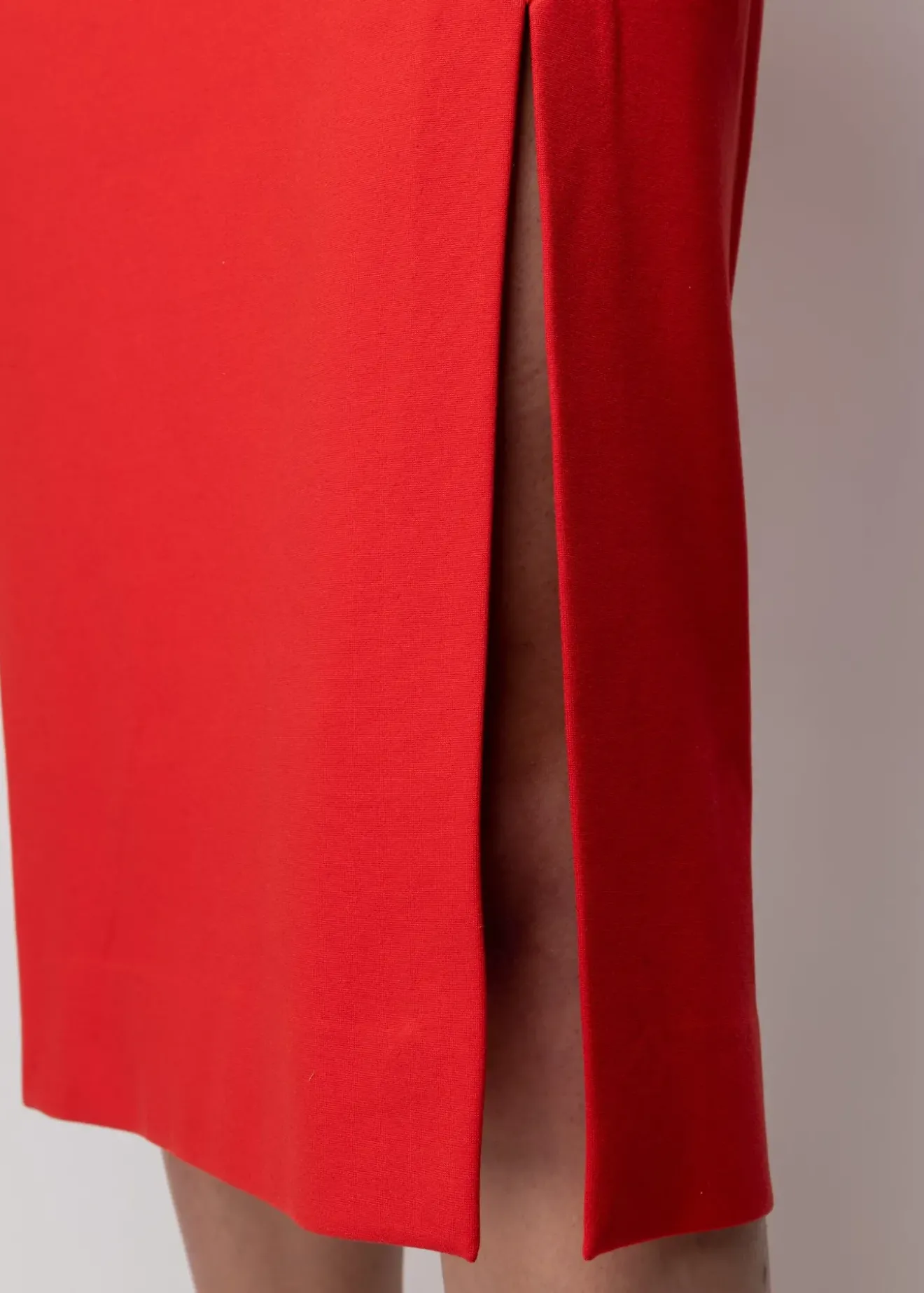 Vanilia Punto Midi Jurk Met Split Molten Lava Clearance