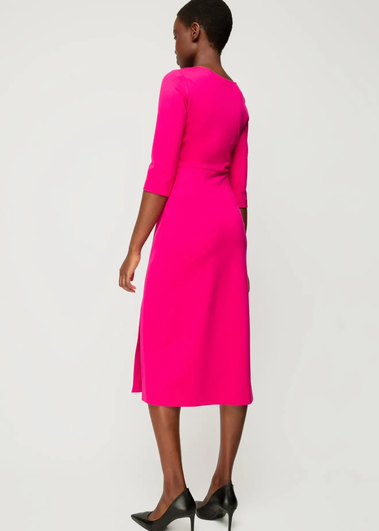 Vanilia Punto Midi Jurk Met Split Cabaret Clearance
