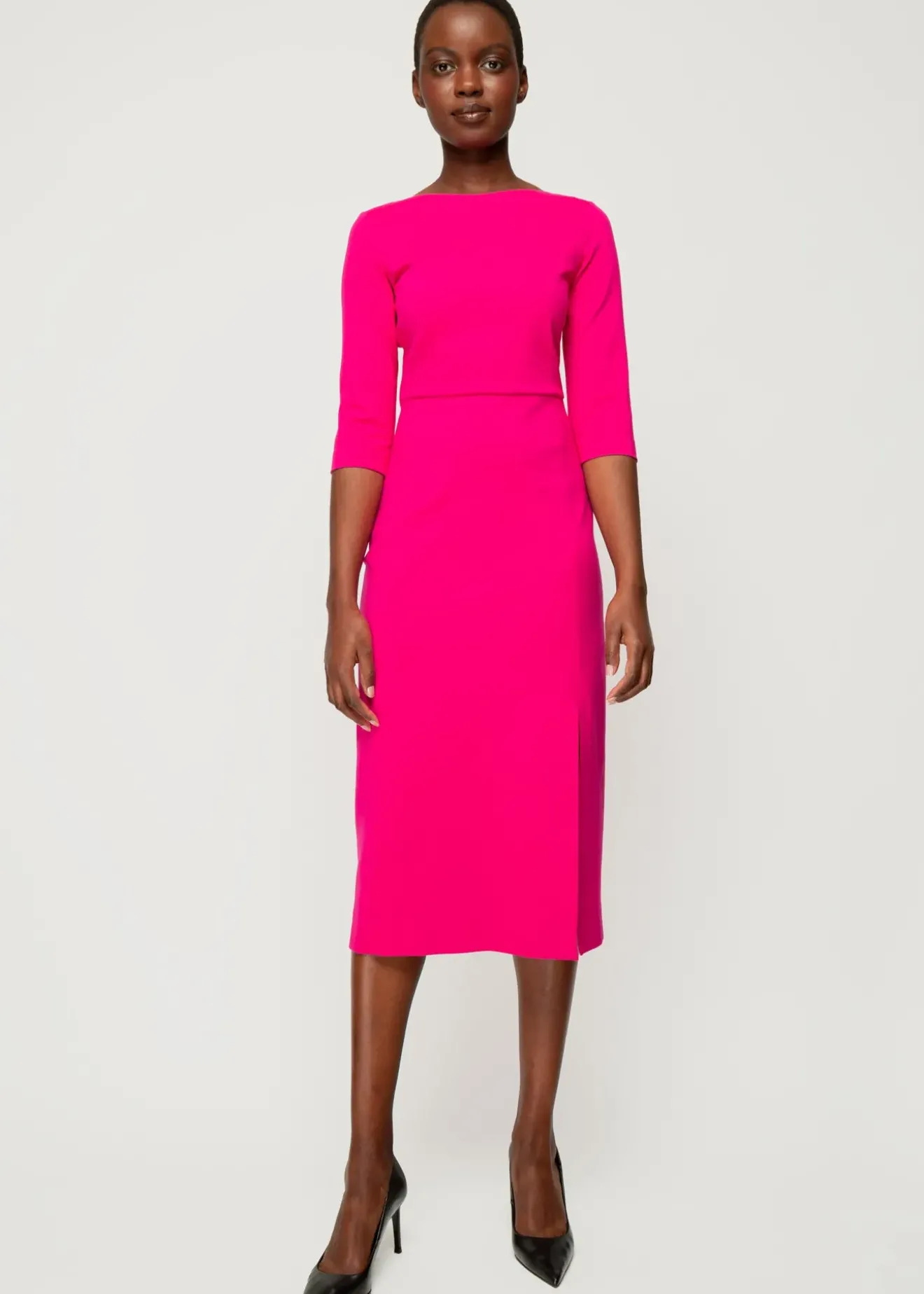 Vanilia Punto Midi Jurk Met Split Cabaret Clearance
