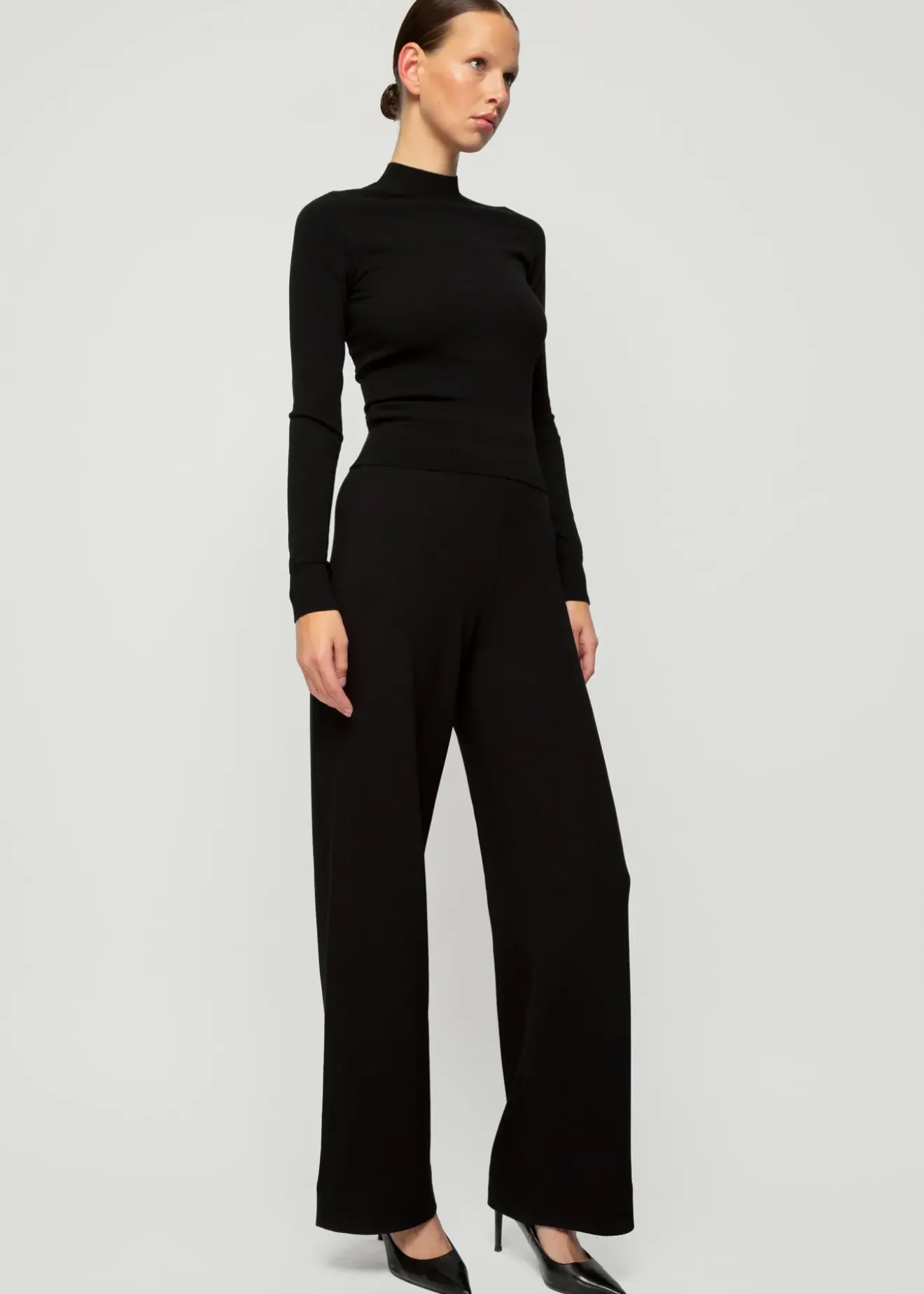 Vanilia Rib Broek Met Rechte Pijp Zwart Discount