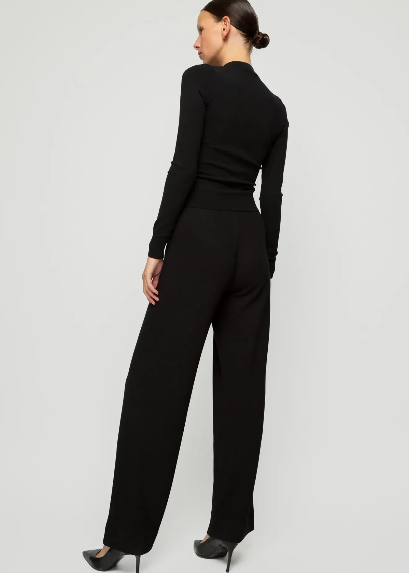 Vanilia Rib Broek Met Rechte Pijp Zwart Discount