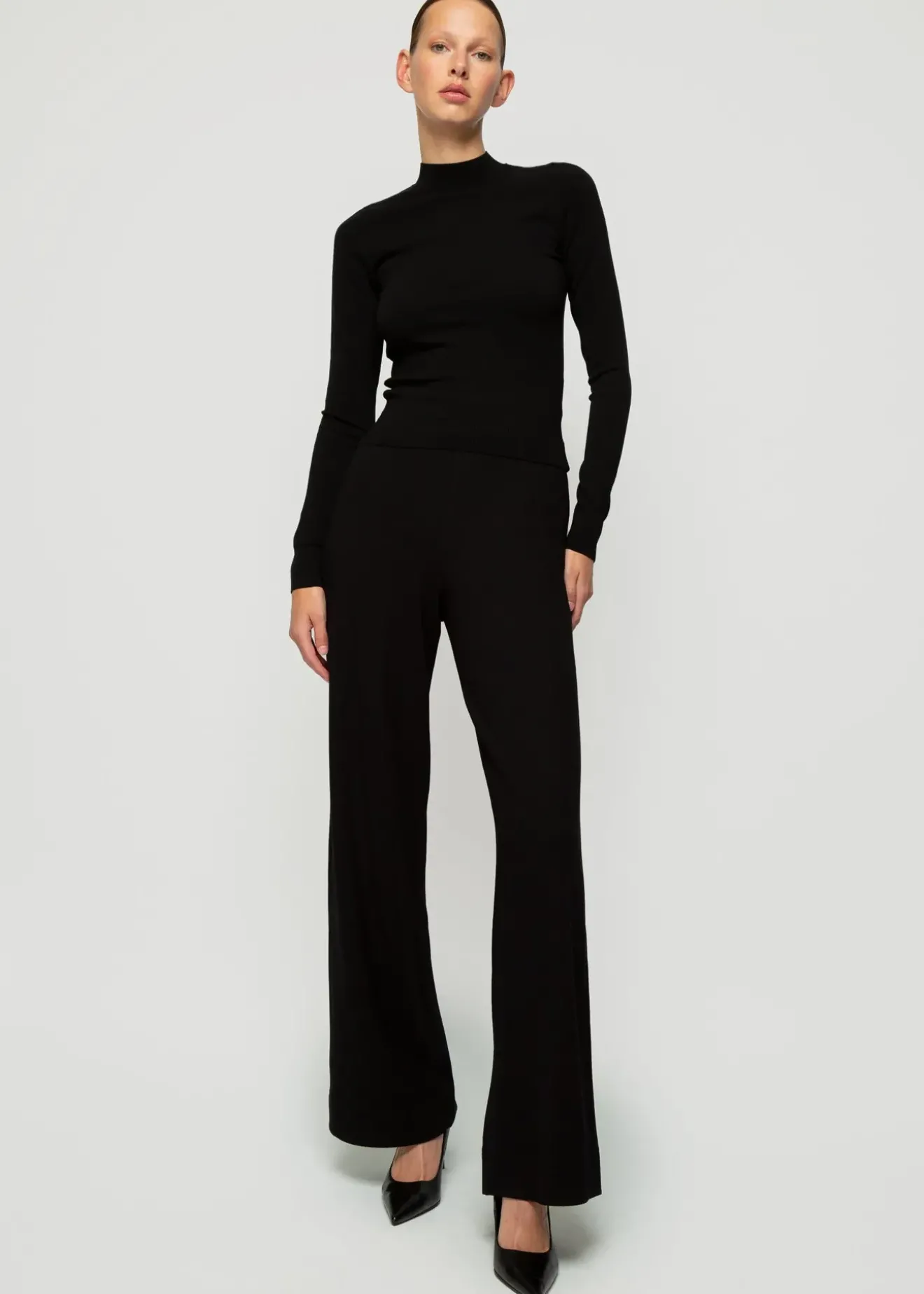 Vanilia Rib Broek Met Rechte Pijp Zwart Discount