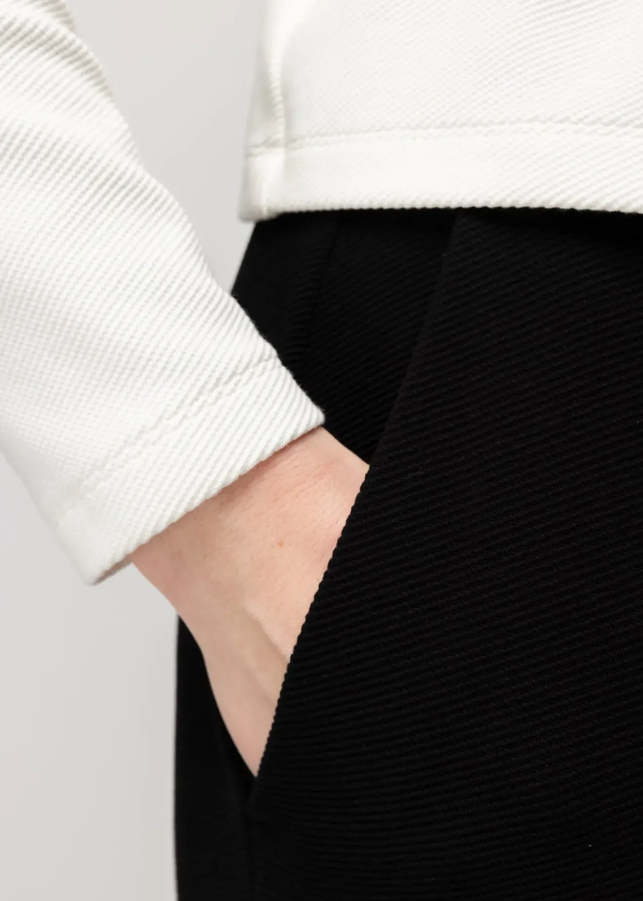 Vanilia Rib Broek Met Rechte Pijp Zwart Best
