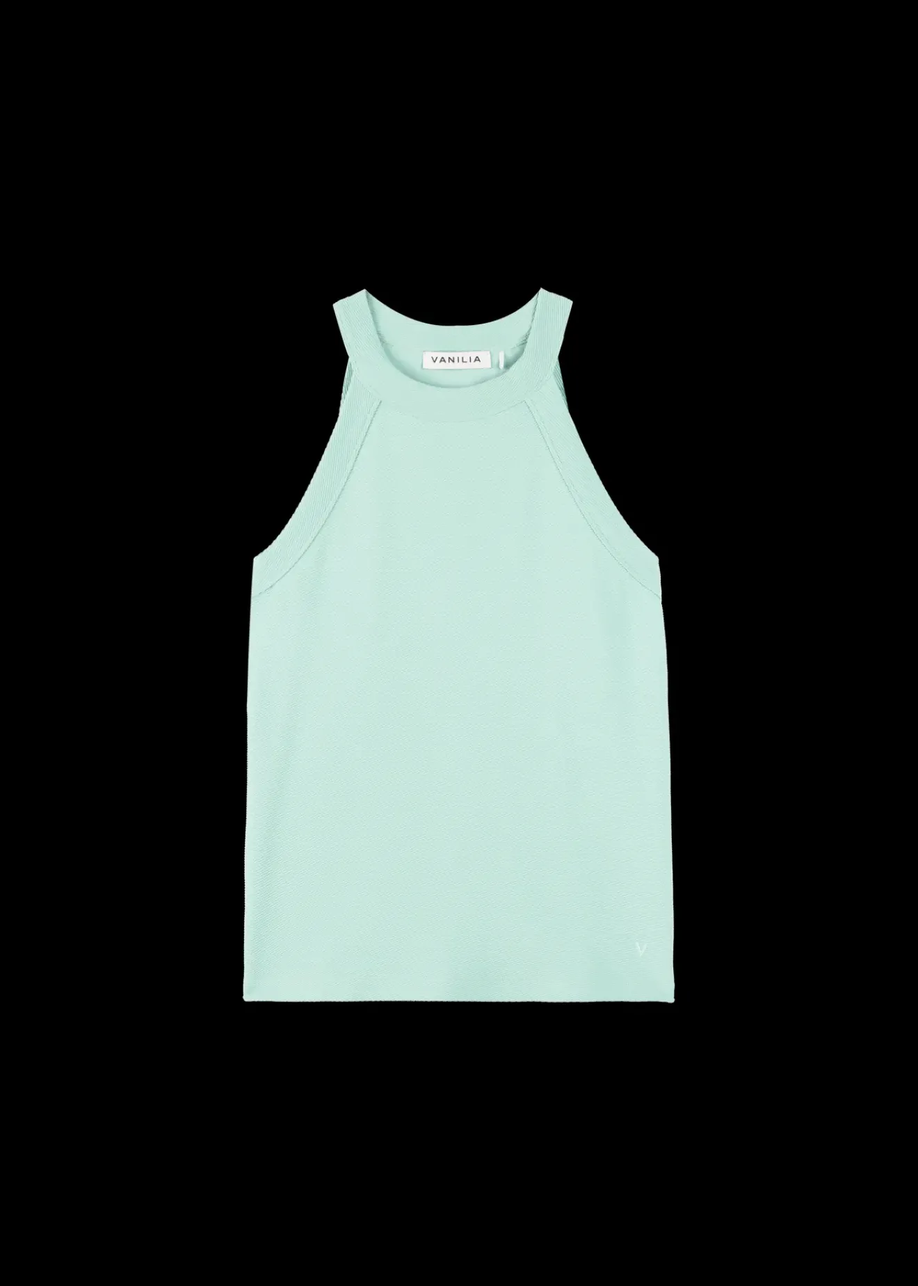 Vanilia Rib Haltertop Aquamarine Fashion