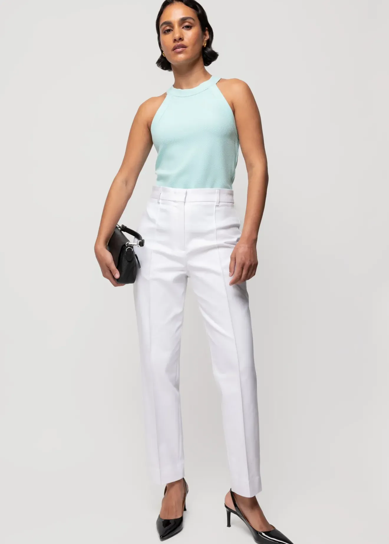 Vanilia Rib Haltertop Aquamarine Fashion
