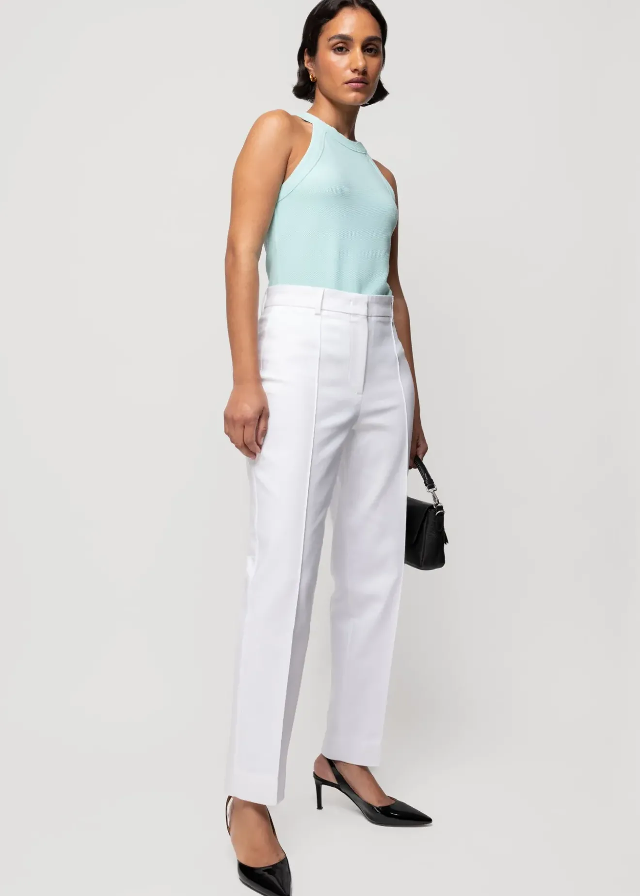 Vanilia Rib Haltertop Aquamarine Fashion