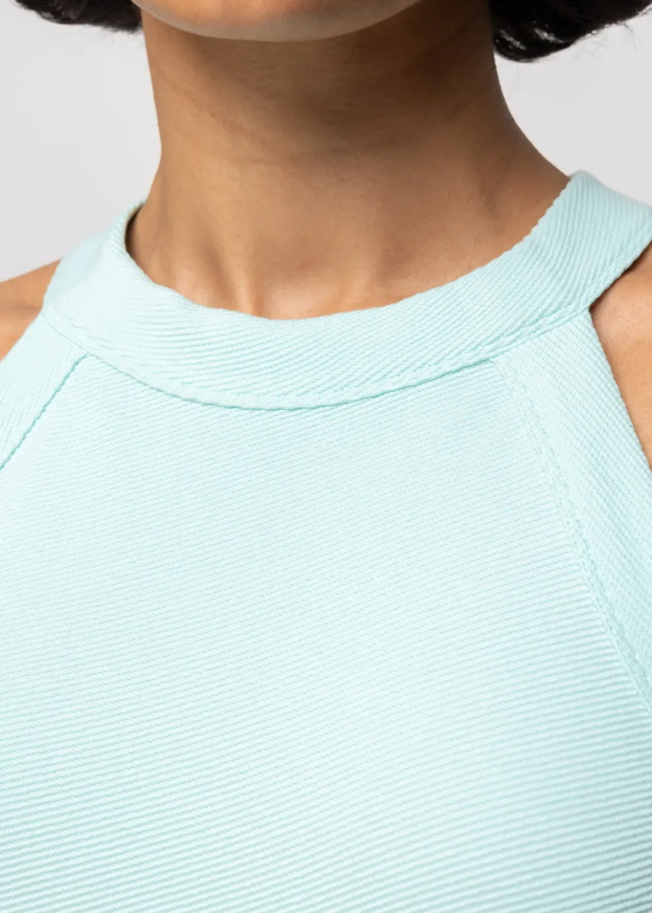 Vanilia Rib Haltertop Aquamarine Fashion