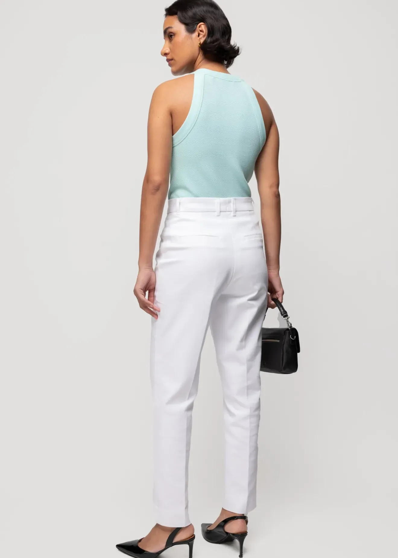 Vanilia Rib Haltertop Aquamarine Fashion