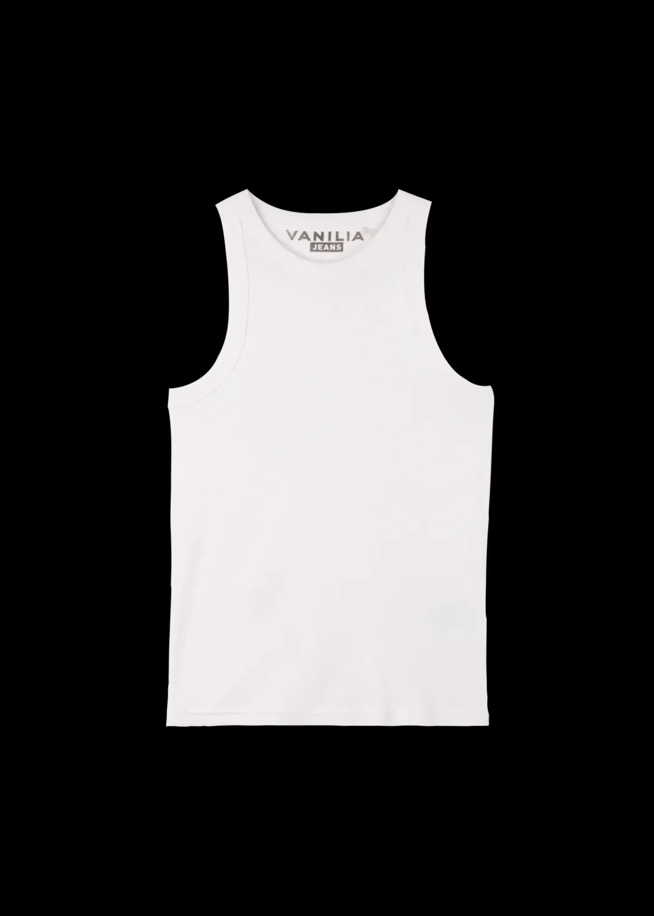 Vanilia Rib Tanktop Wit Clearance