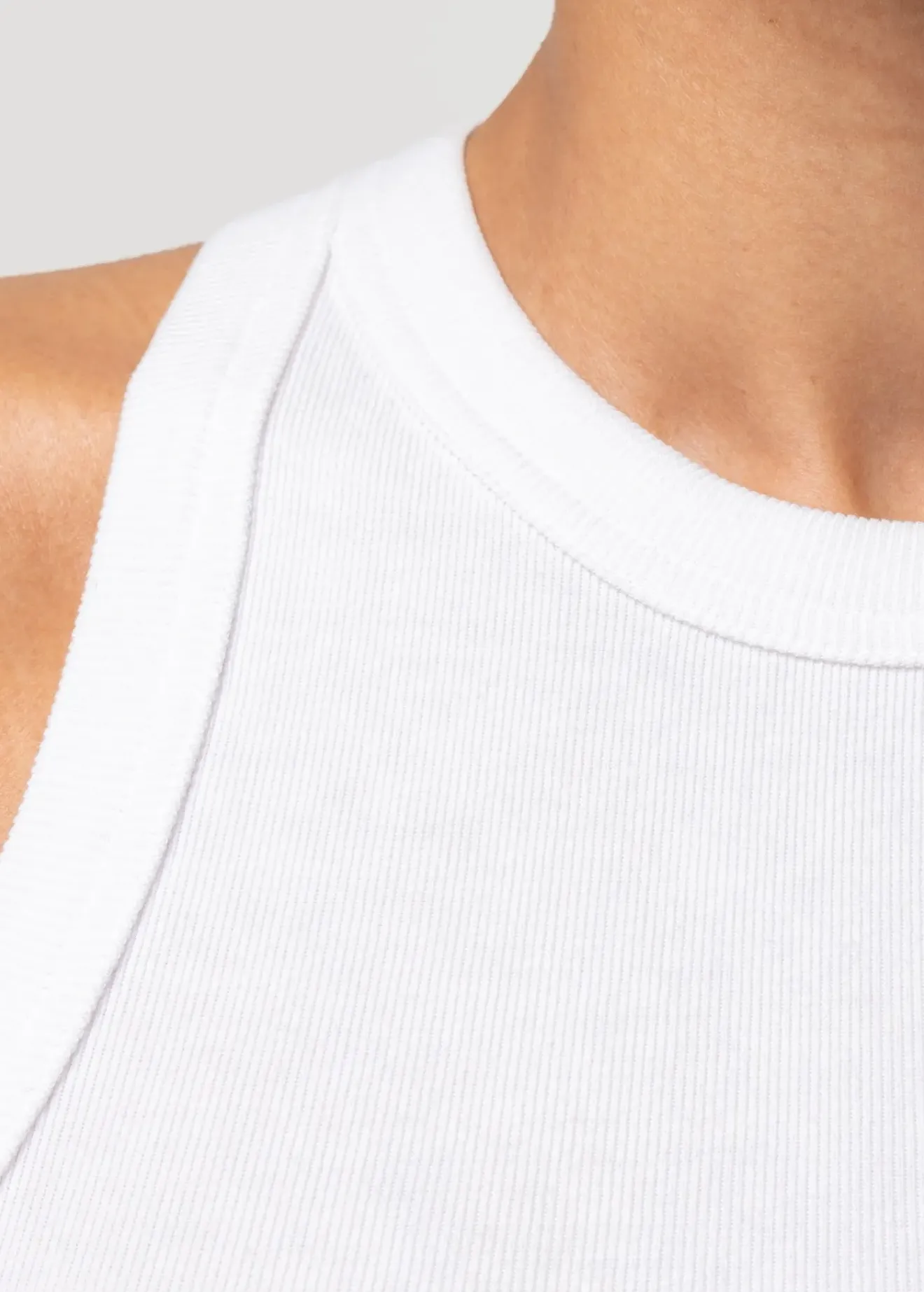Vanilia Rib Tanktop Wit Clearance