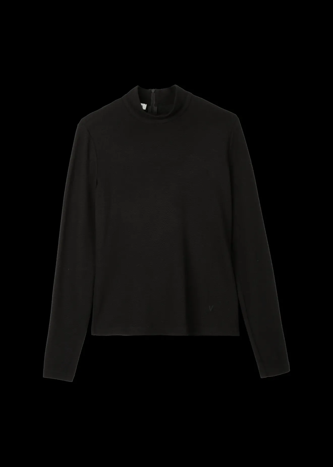 Vanilia Rib Top Met Col Zwart Discount