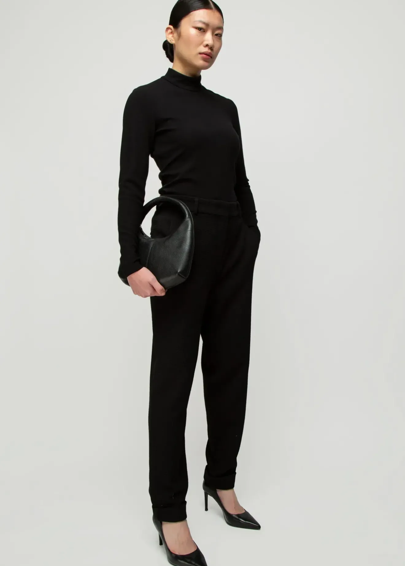 Vanilia Rib Top Met Col Zwart Discount