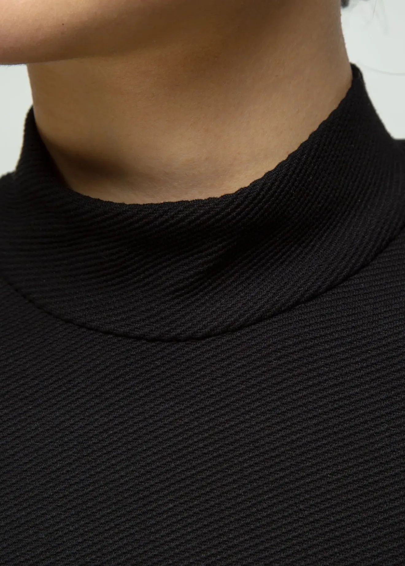Vanilia Rib Top Met Col Zwart Discount