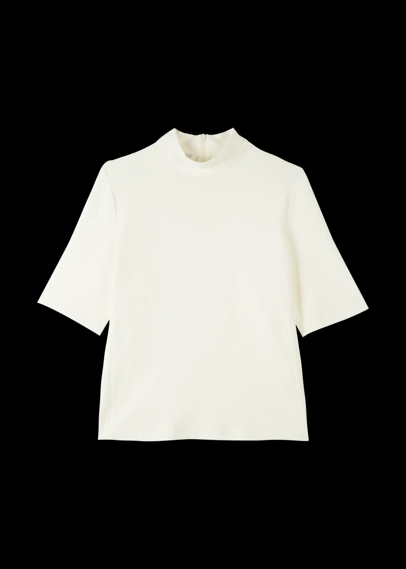 Vanilia Rib Top Met Col Off White Fashion