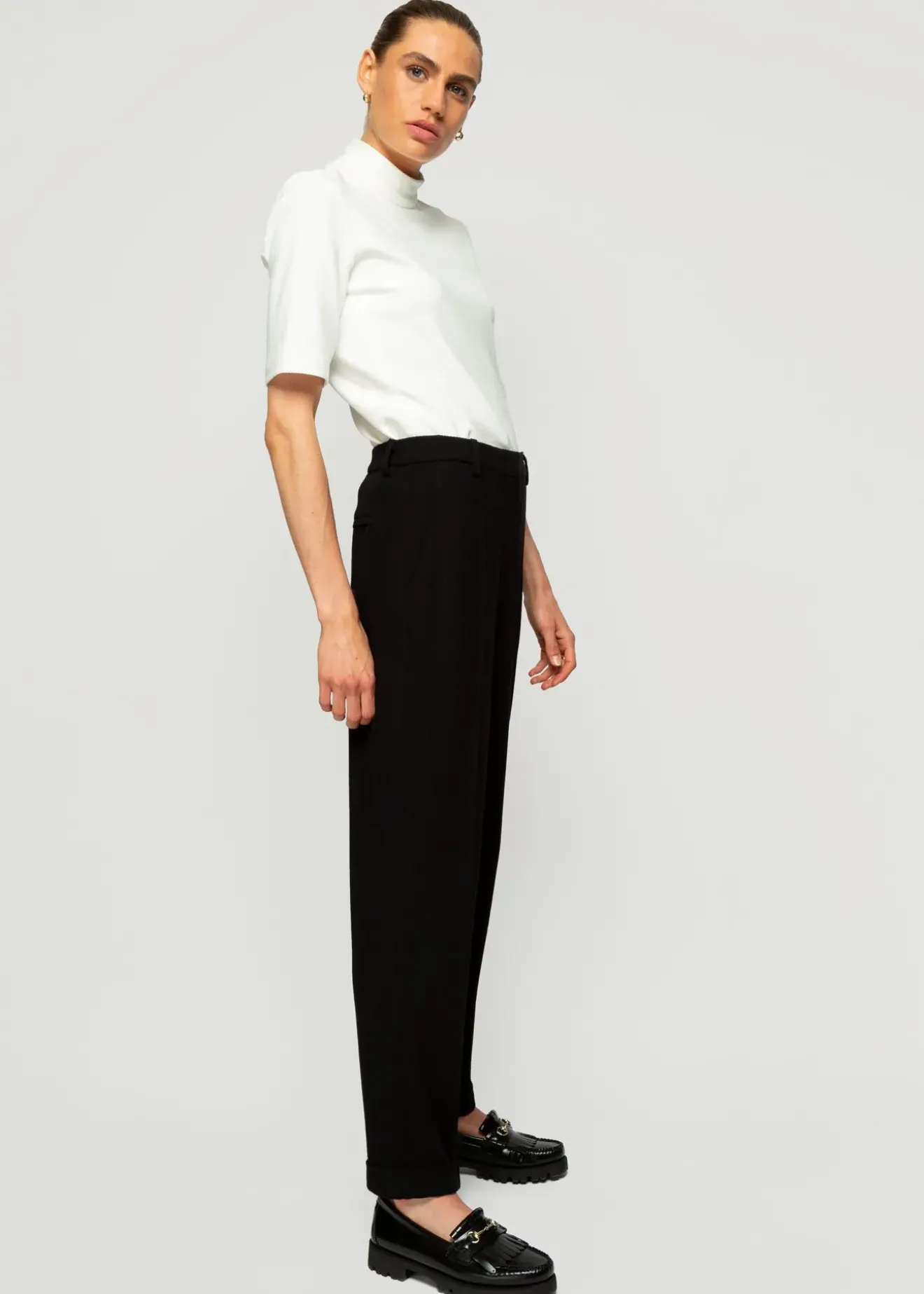 Vanilia Rib Top Met Col Off White Fashion