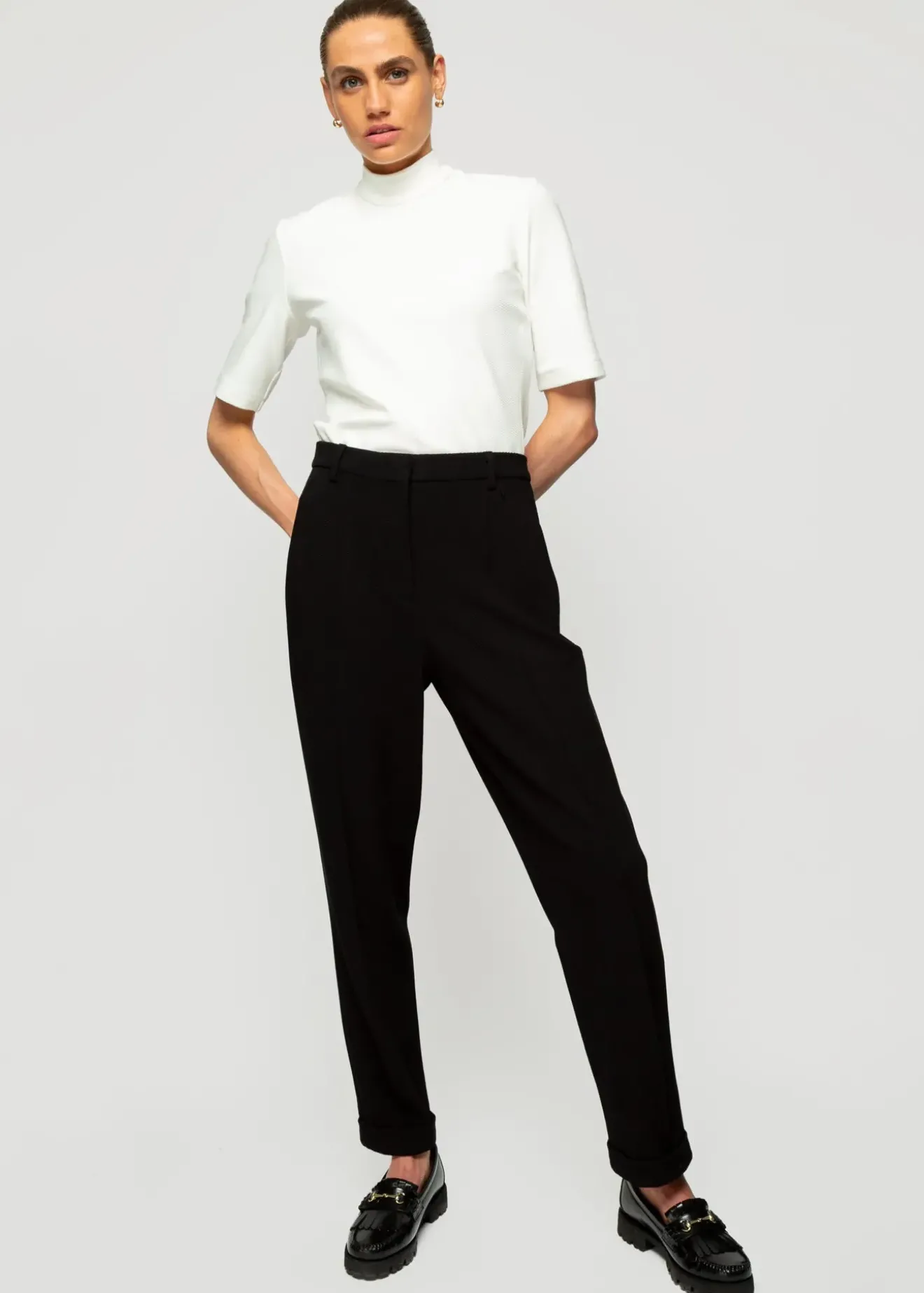 Vanilia Rib Top Met Col Off White Fashion