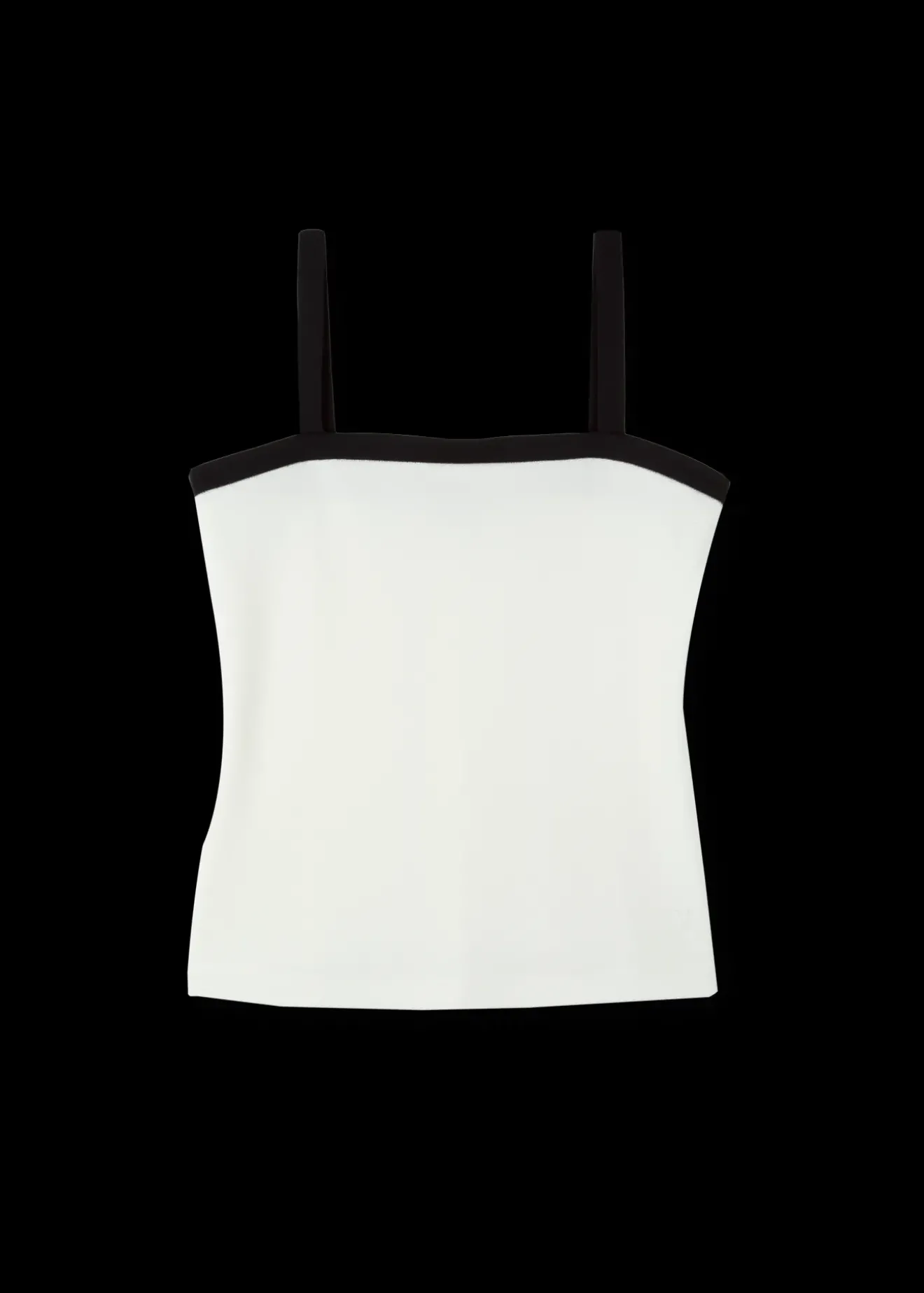 Vanilia Rib Top Met Contrastboorden Off White Online
