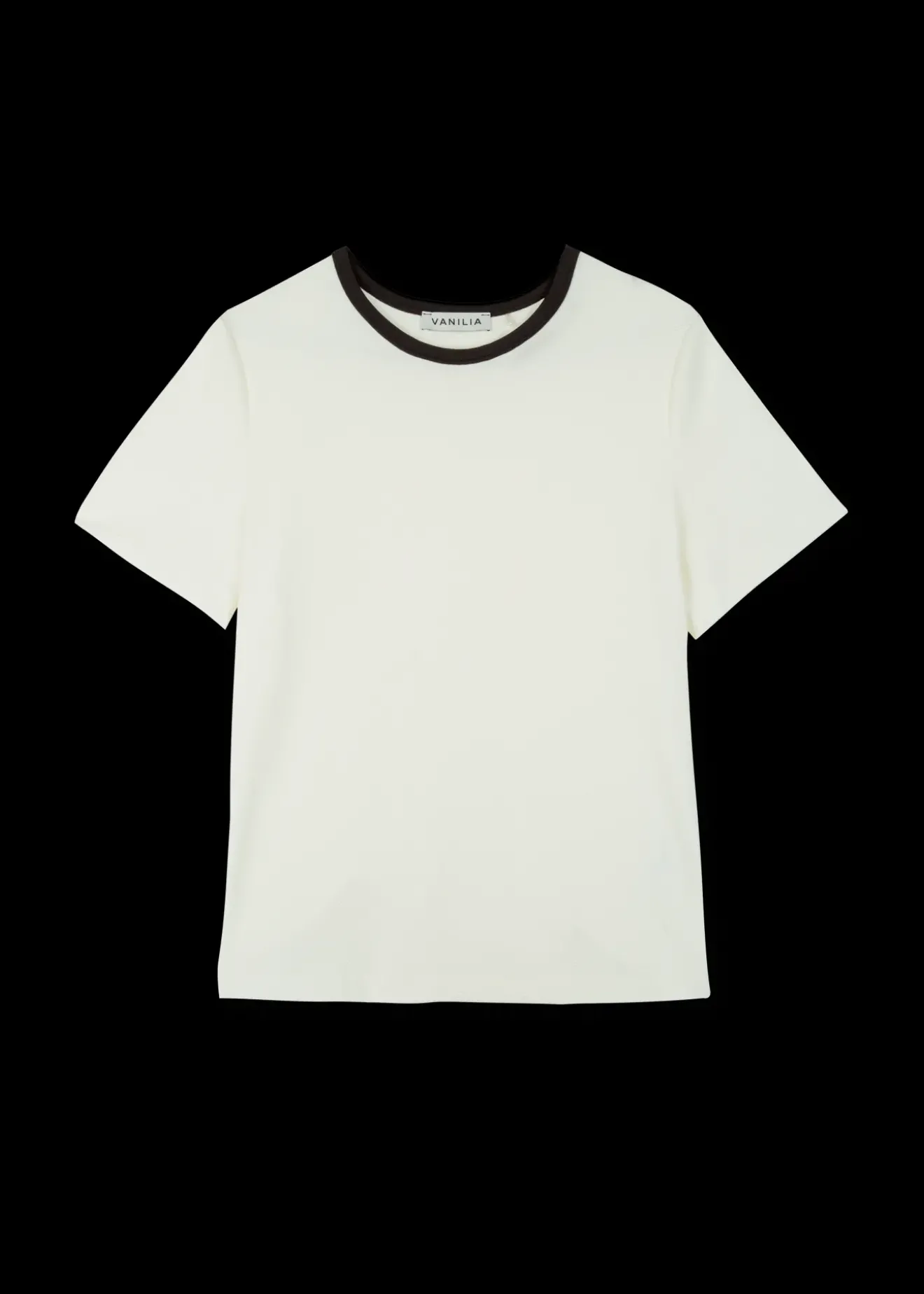 Vanilia Rib Top Met Ronde Hals Off White Clearance